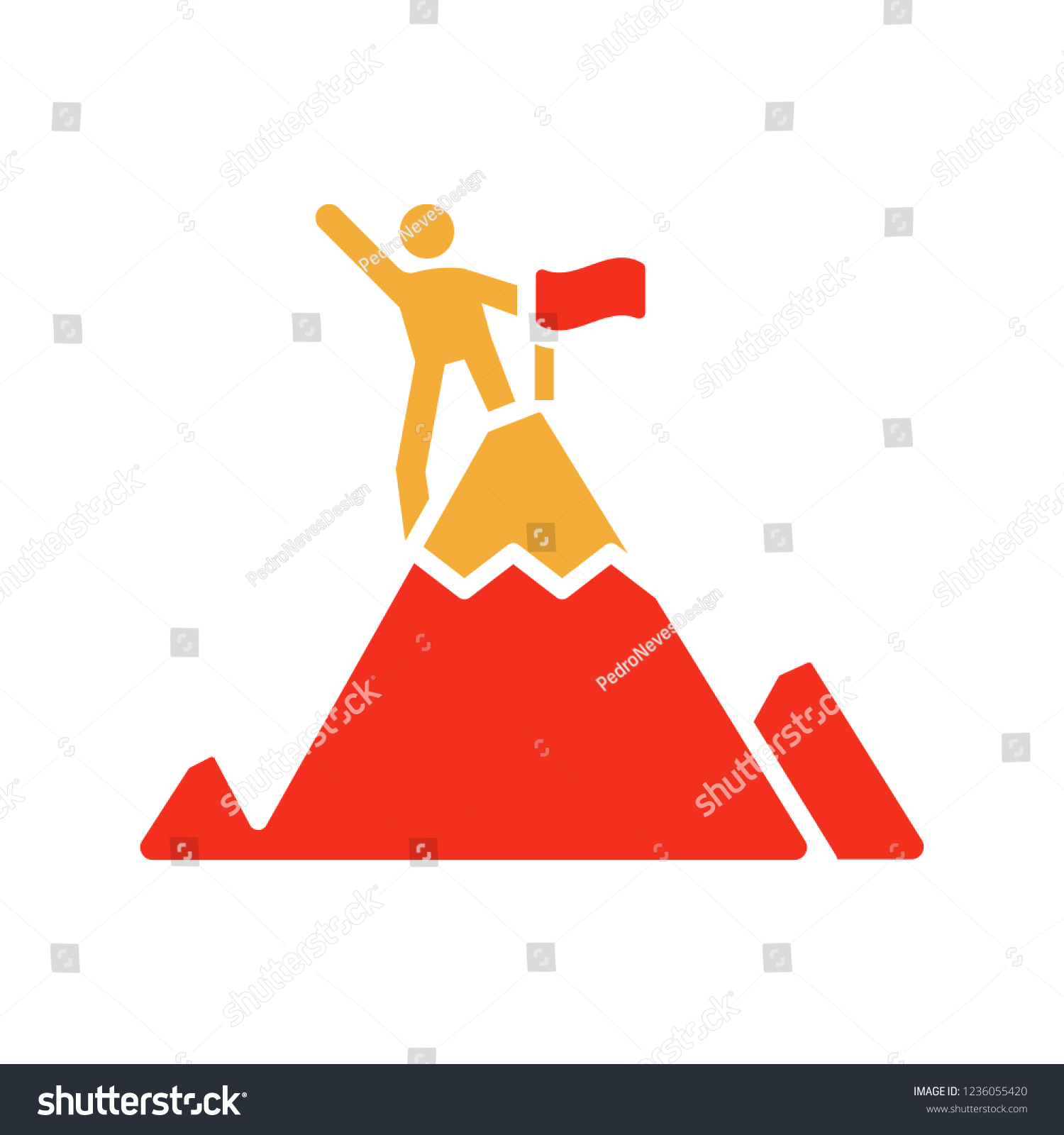 character-reaching-top-of-the-mountain-and-royalty-free-stock-vector