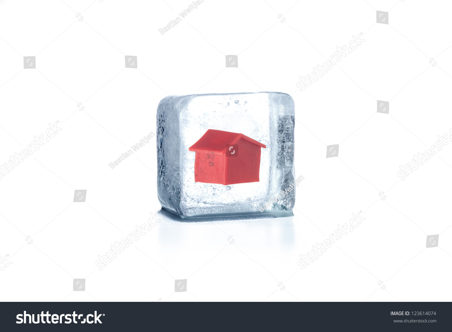 House frozen in ice cube #123614074
