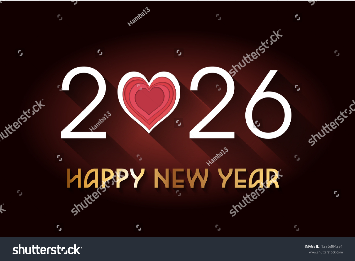 Happy New Year 2026 Design Royalty Free Stock Vector 1236394291