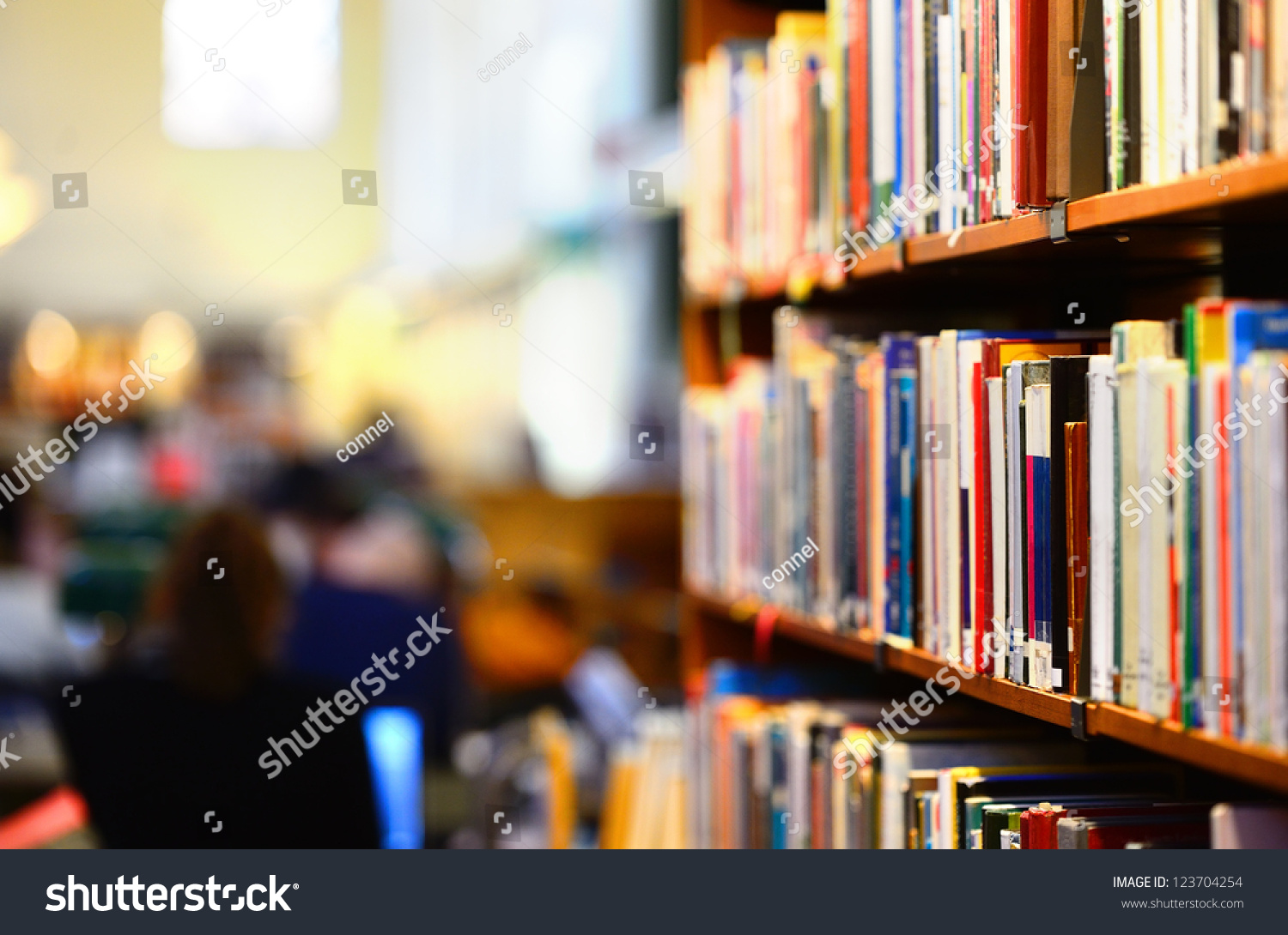 Books in public library, shallow DOF. #123704254