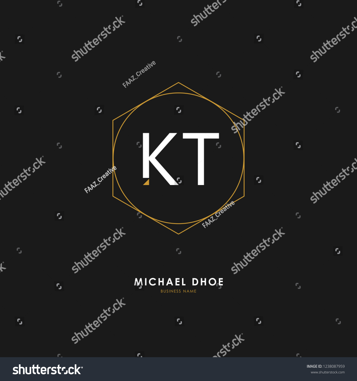 K T Kt Initial Logo Letter With Minimalist Royalty Free Stock Vector