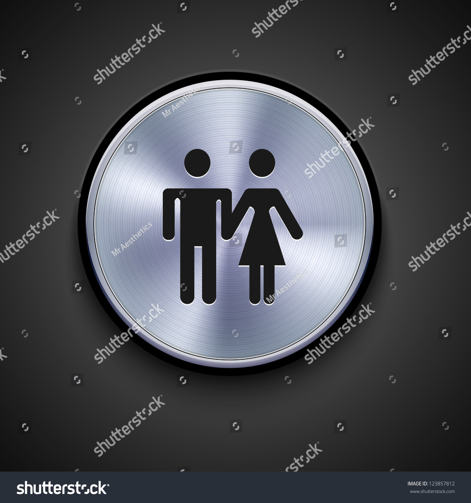 vector metal icon on gray background. Eps10 #123857812