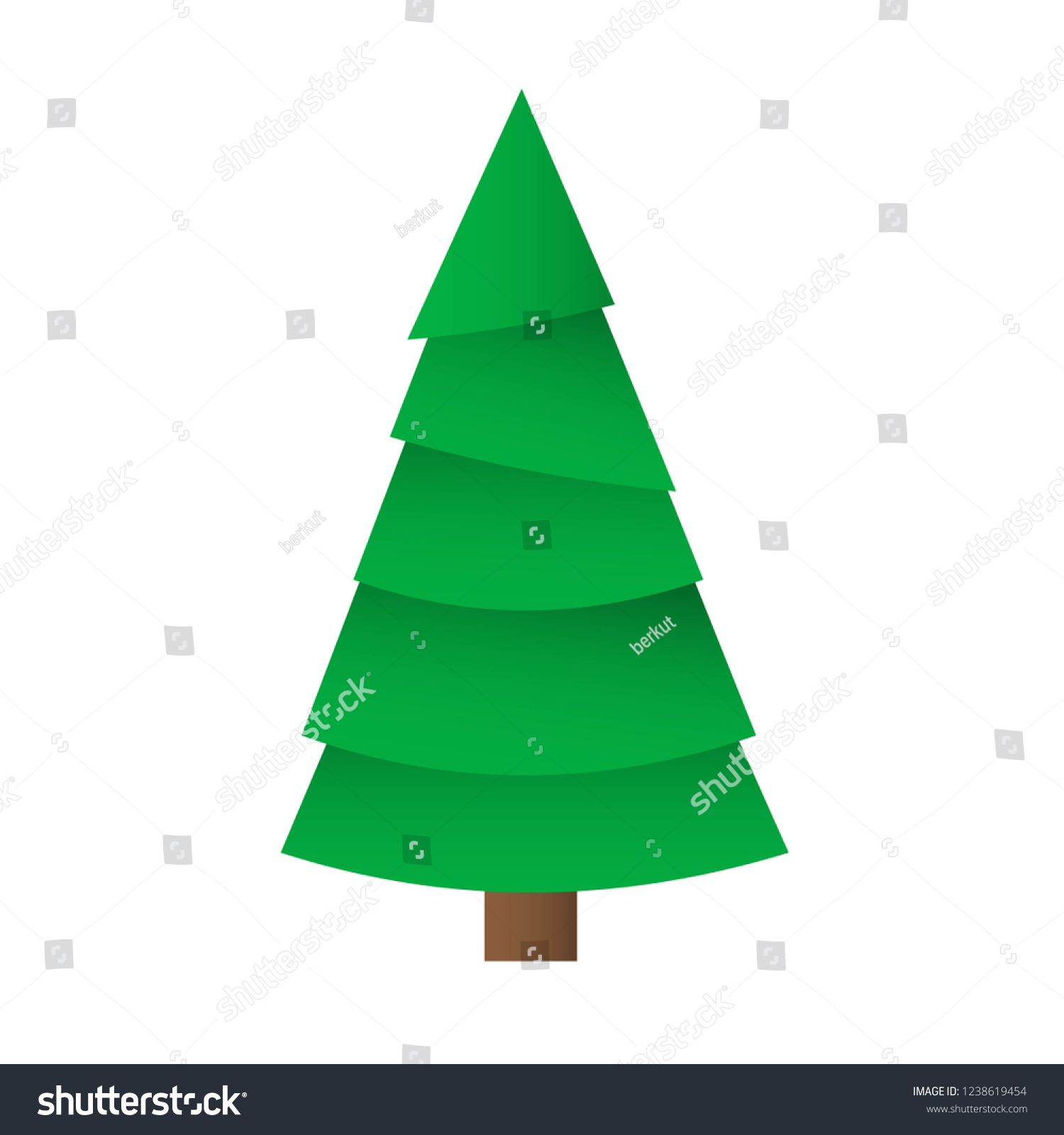Creative Christmas tree card. Vector origami #1238619454