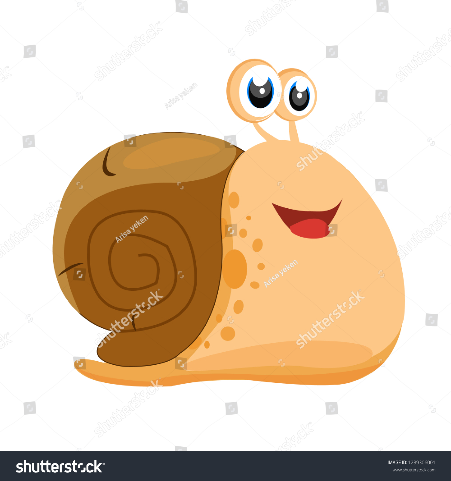 Cute Snail Cartoon Royalty Free Stock Vector 1239306001