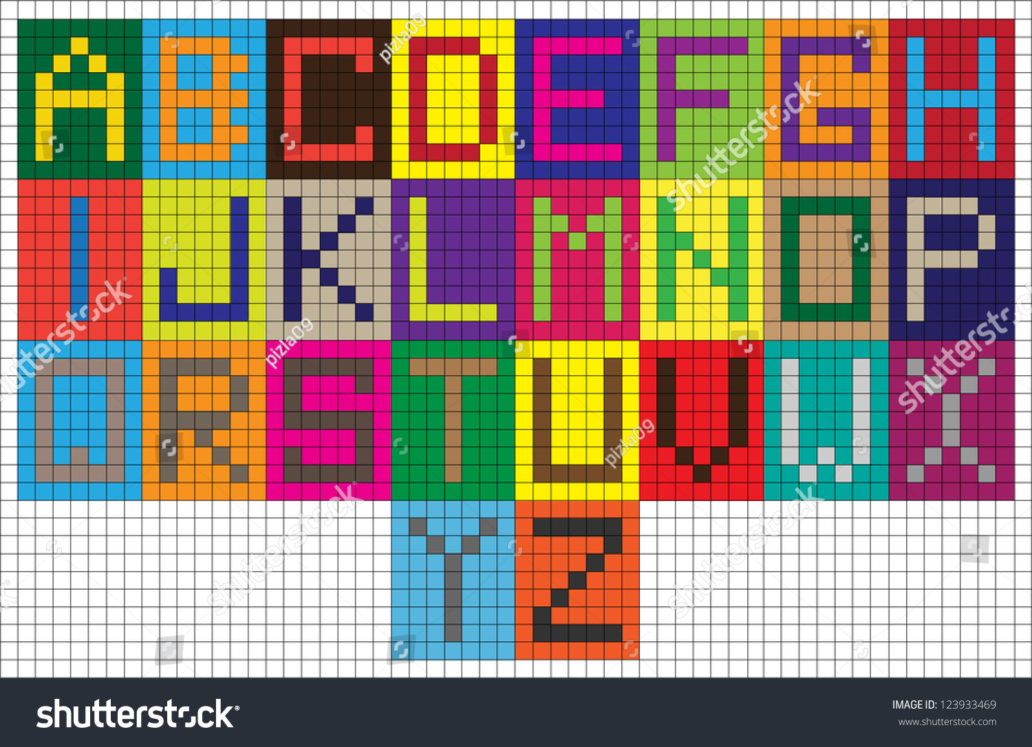 set of funny colorful vector digital alphabet royalty free stock vector 123933469 avopix com