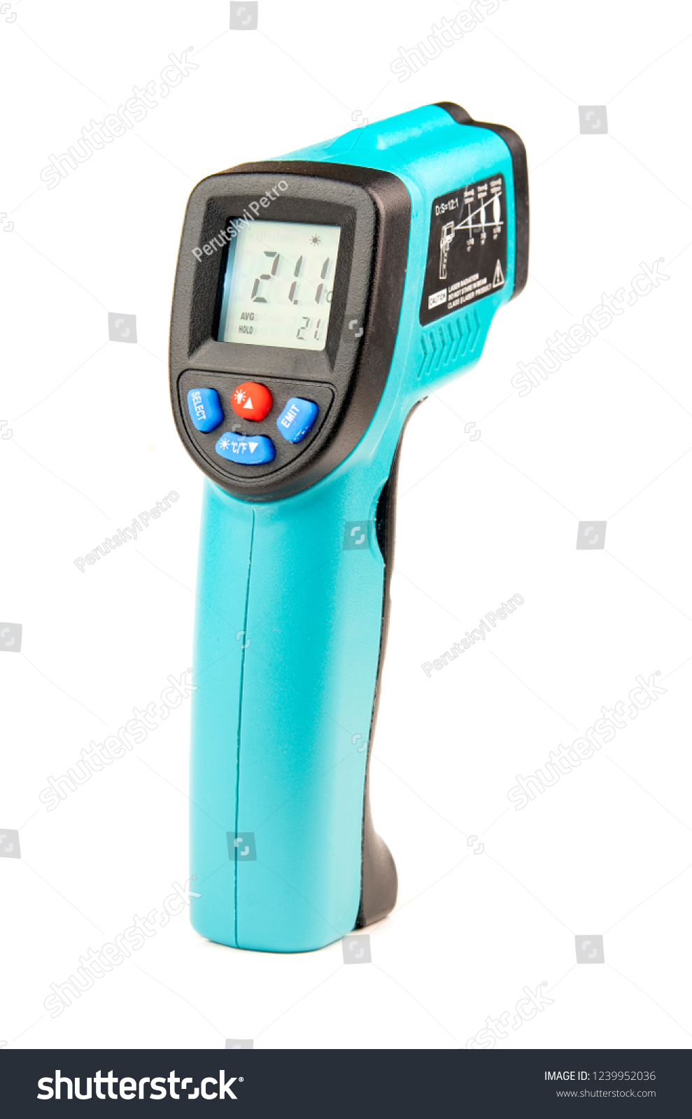 Convenient Digital food thermometer with LCD Display. Isolated on white background #1239952036