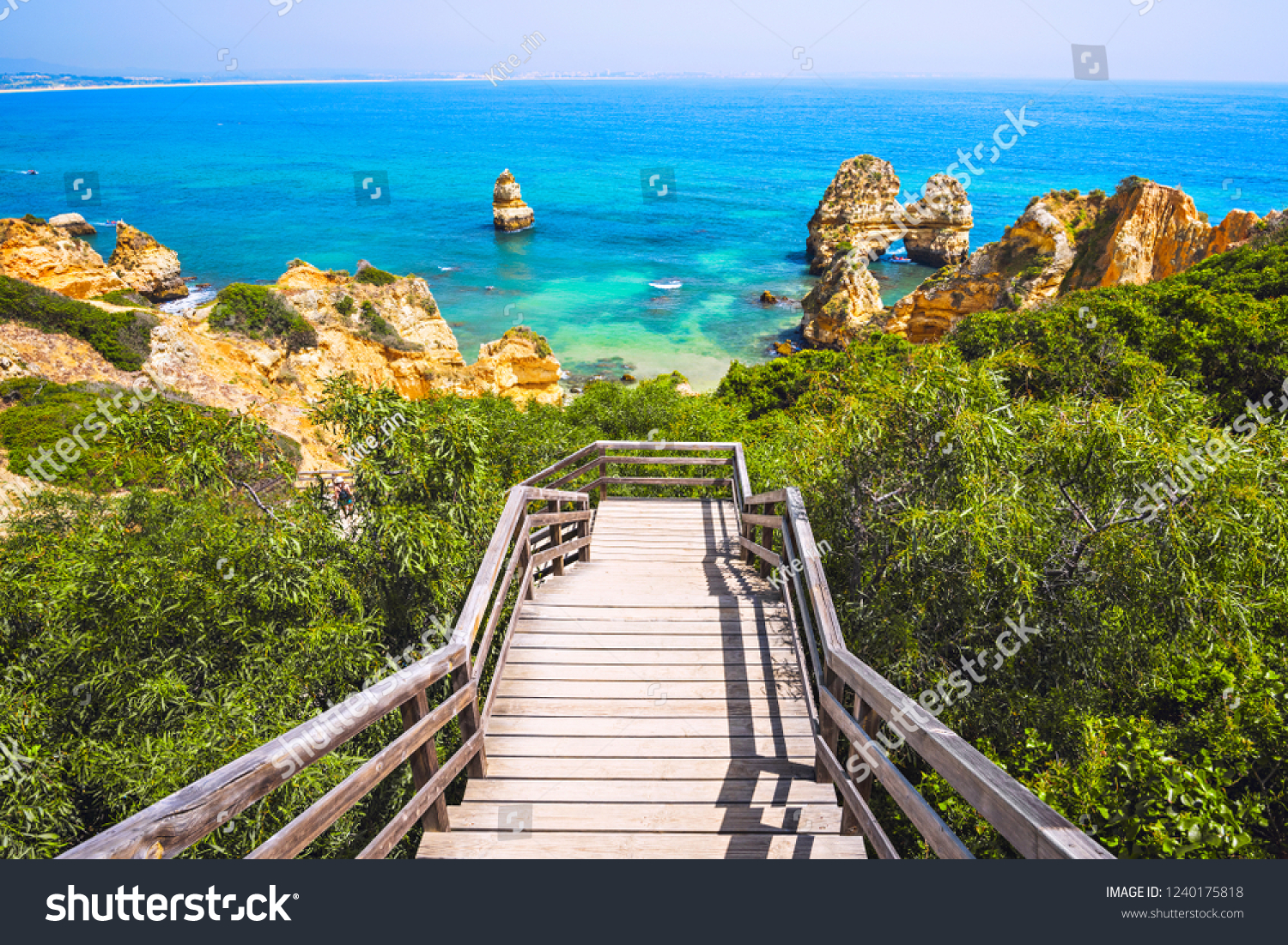 Beautiful bay near Lagos town, Algarve region, Portugal #1240175818