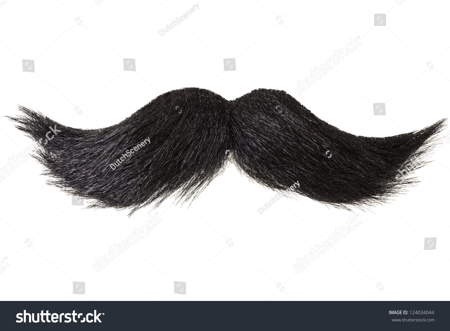 Curly black mustache isolated on white #124034044