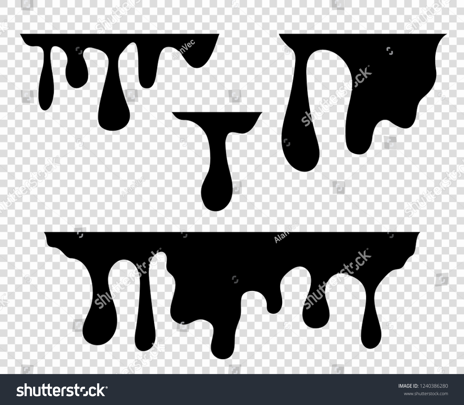 Dripping a viscous black liquid. Oil drops, - Royalty Free Stock Vector ...