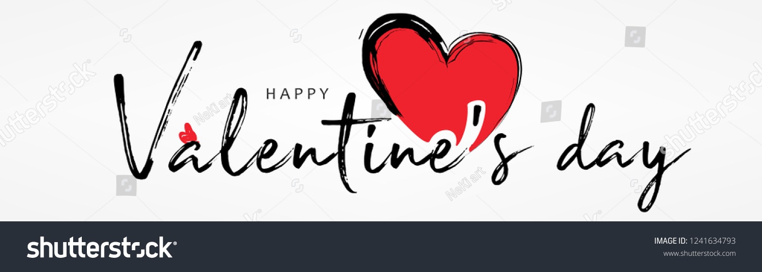 Valentines day background with  heart pattern and typography of happy valentines day text . Vector illustration. Wallpaper, flyers, invitation, posters, brochure, banners.
 #1241634793