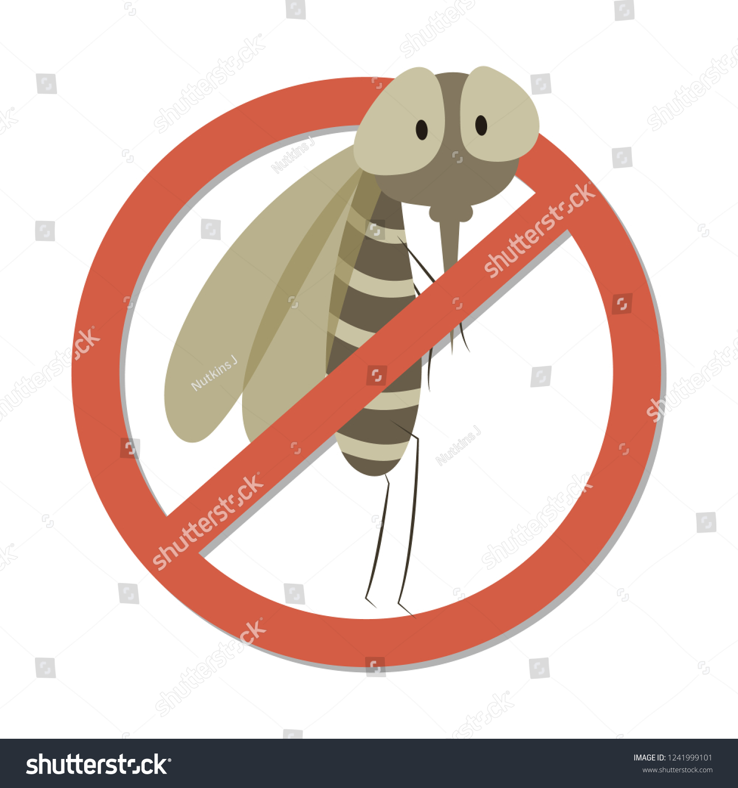 Mosquito Warning Prohibited Sign Isolated On Royalty Free Stock Vector 1241999101 