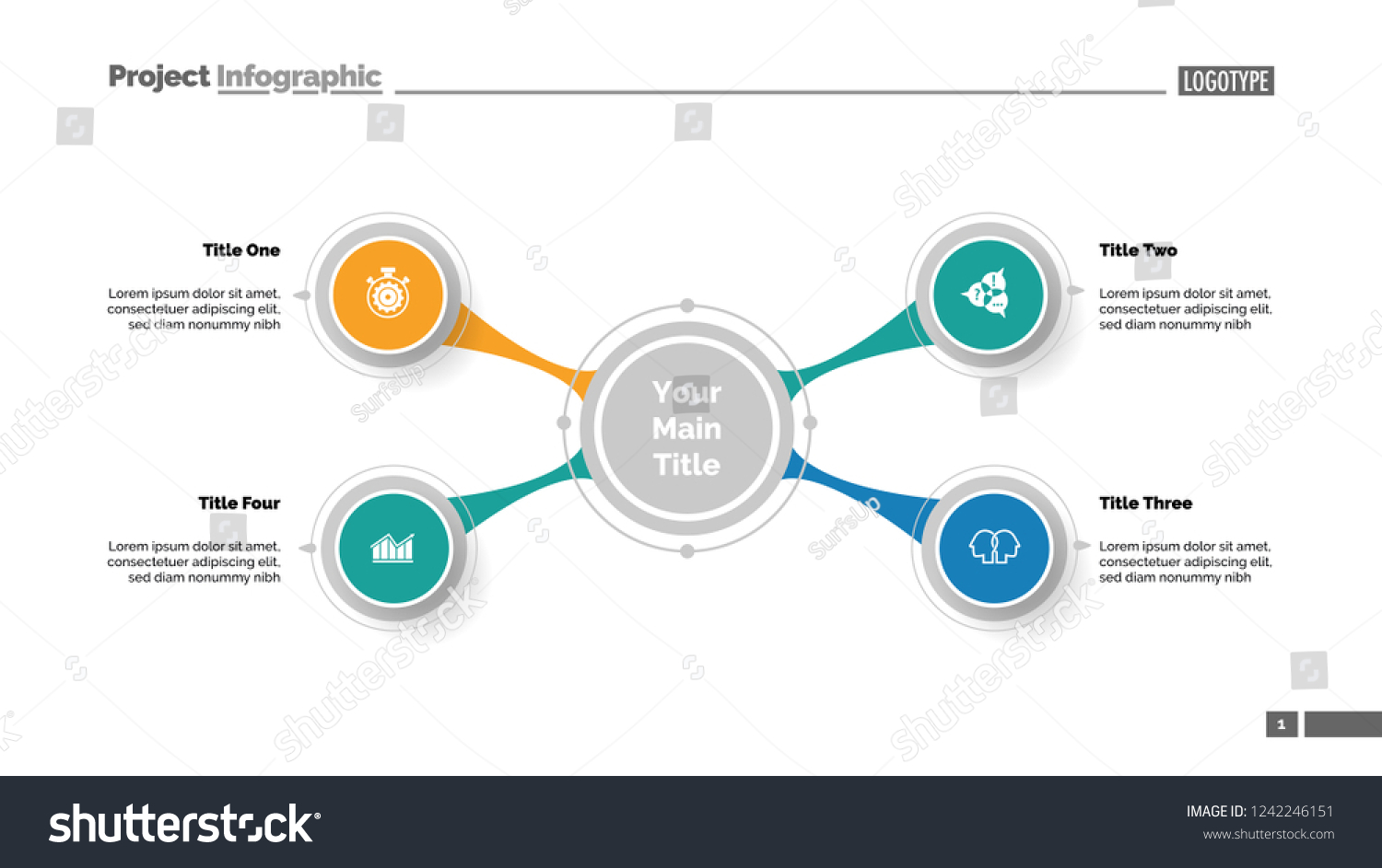 Four option diagram slide template. Business - Royalty Free Stock ...