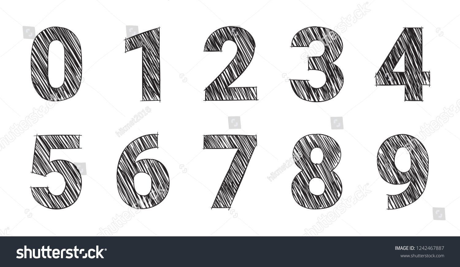 hand drawing numbers, mathematics and numbers - Royalty Free Stock ...