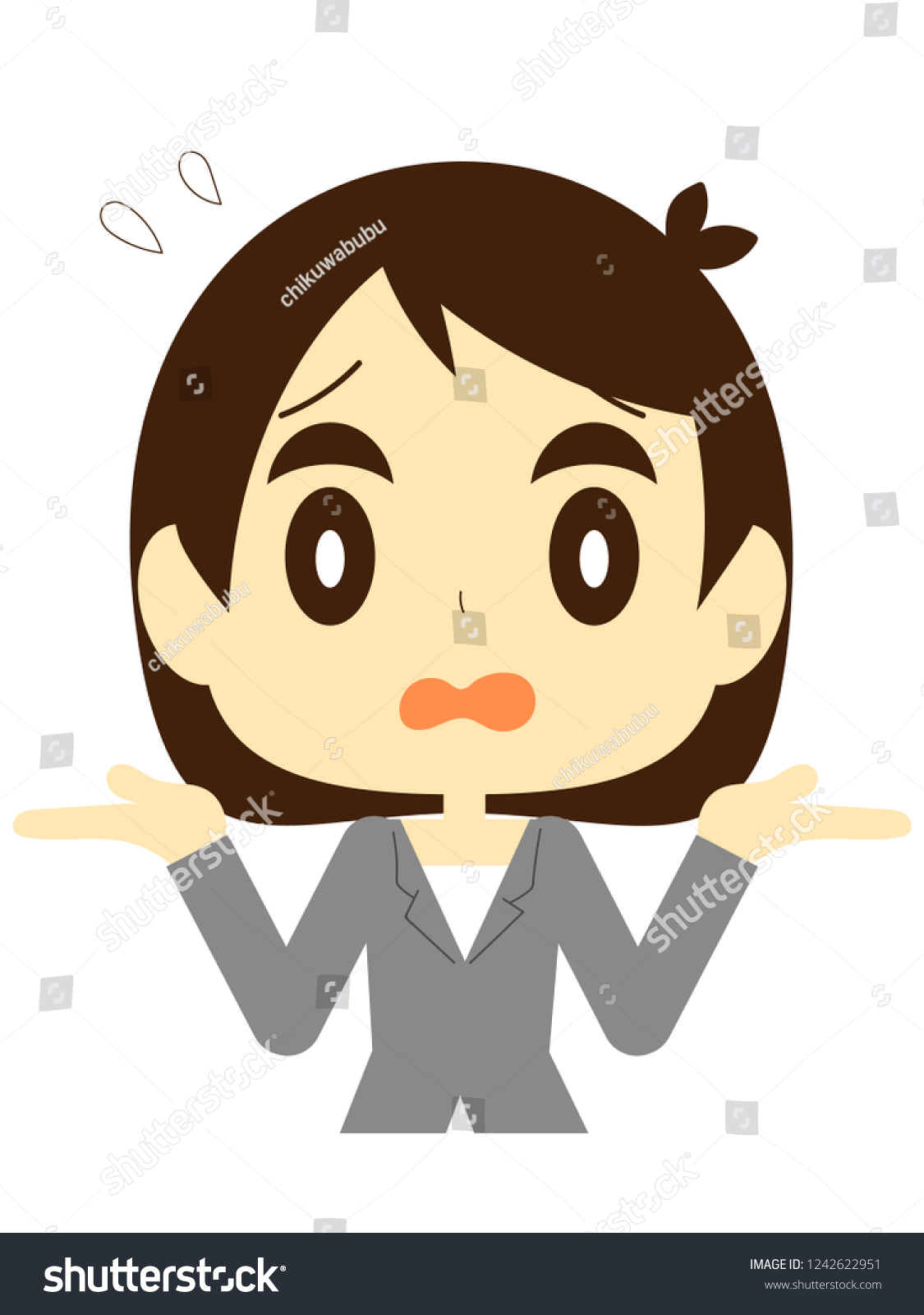 Embarrassed Female Employee Royalty Free Stock Vector 1242622951 9246