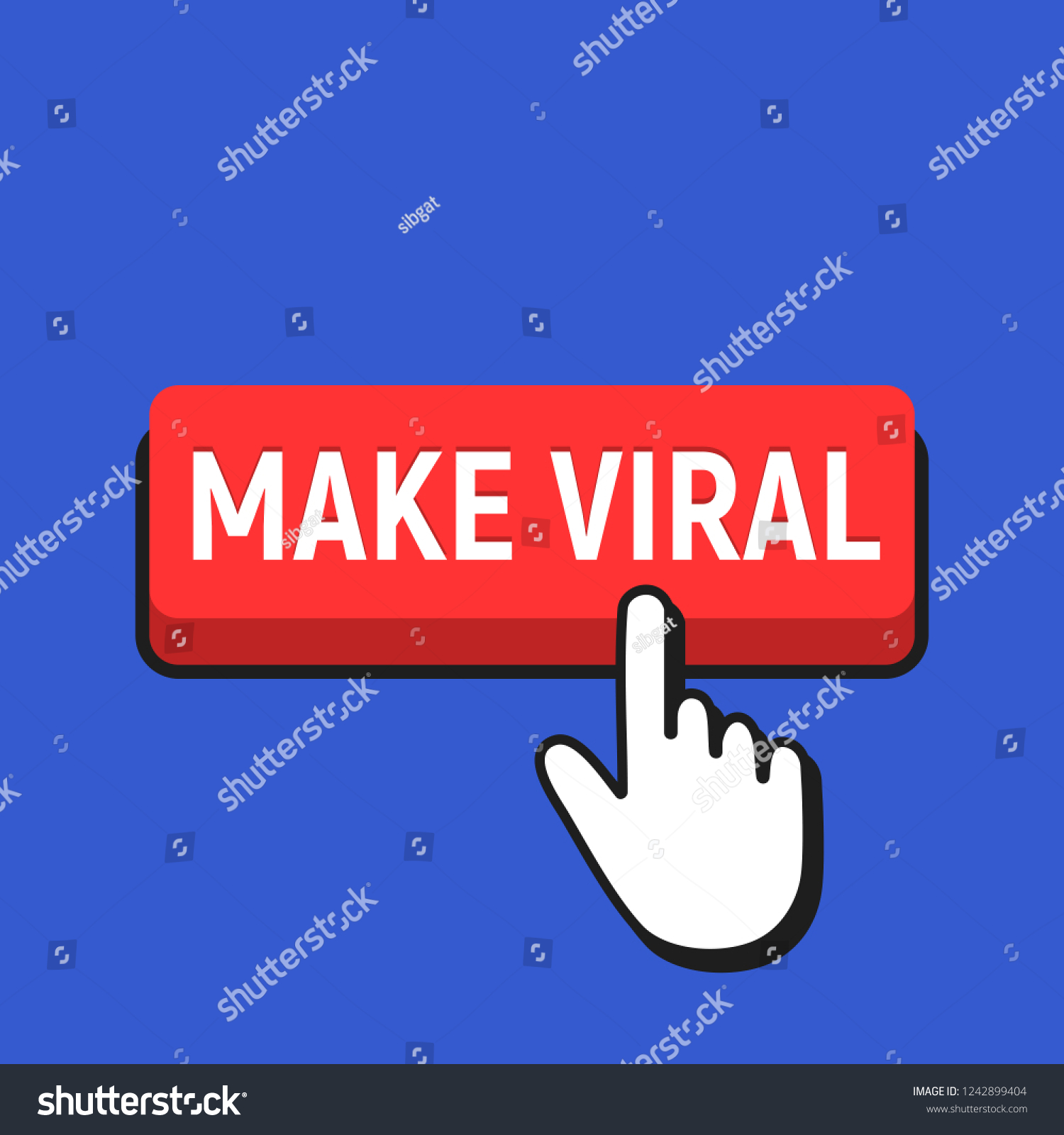 Hand Mouse Cursor Clicks The Make Viral Button   Royalty Free Stock