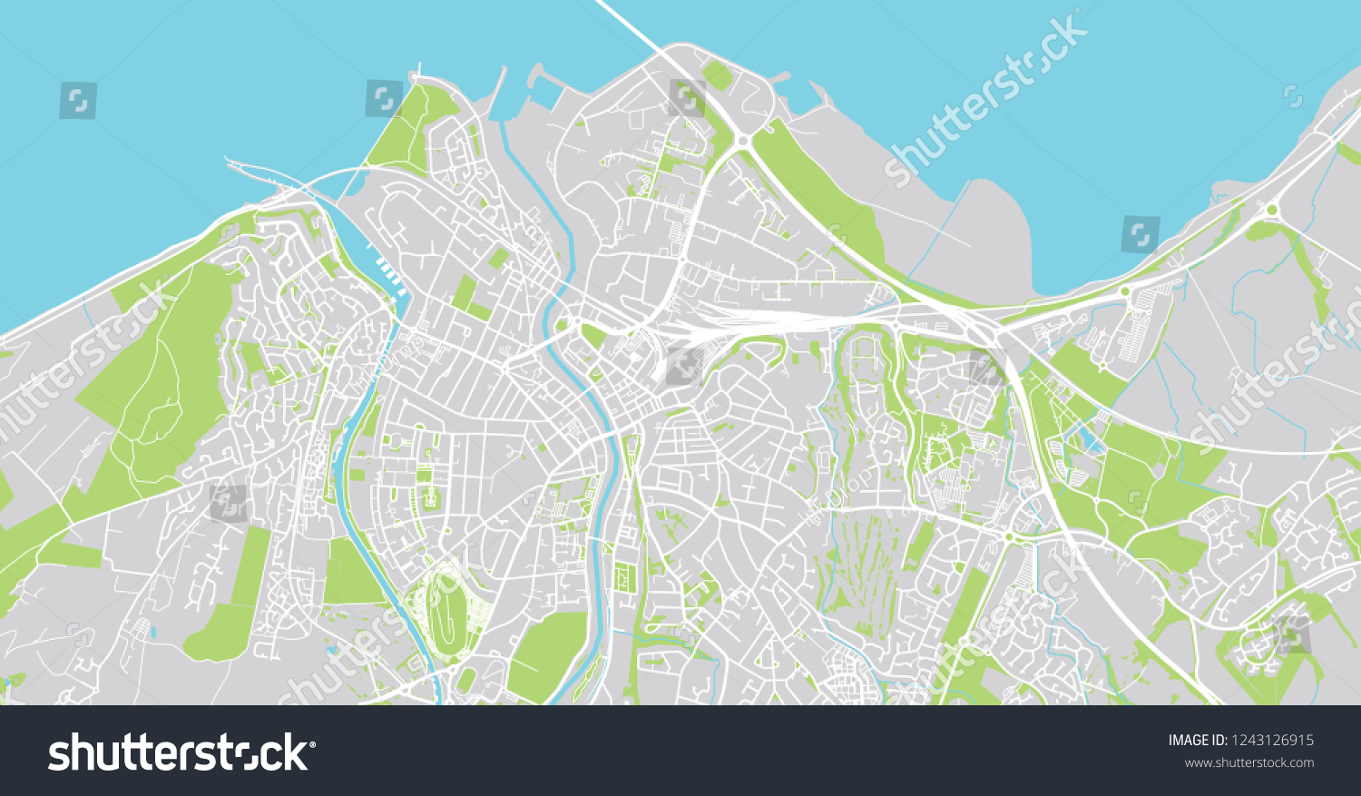 Urban vector city map of Inverness, Scotland - Royalty Free Stock Vector 1243126915 - Avopix.com