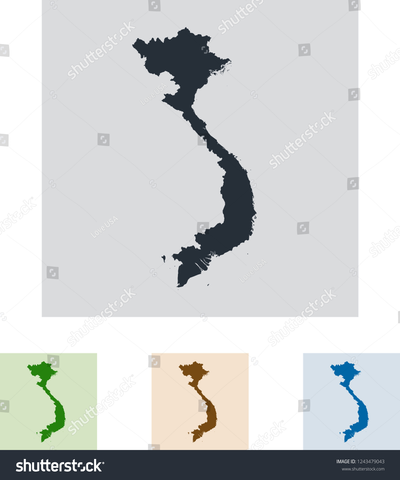 vector map of Vietnam - Royalty Free Stock Vector 1243479043 - Avopix.com