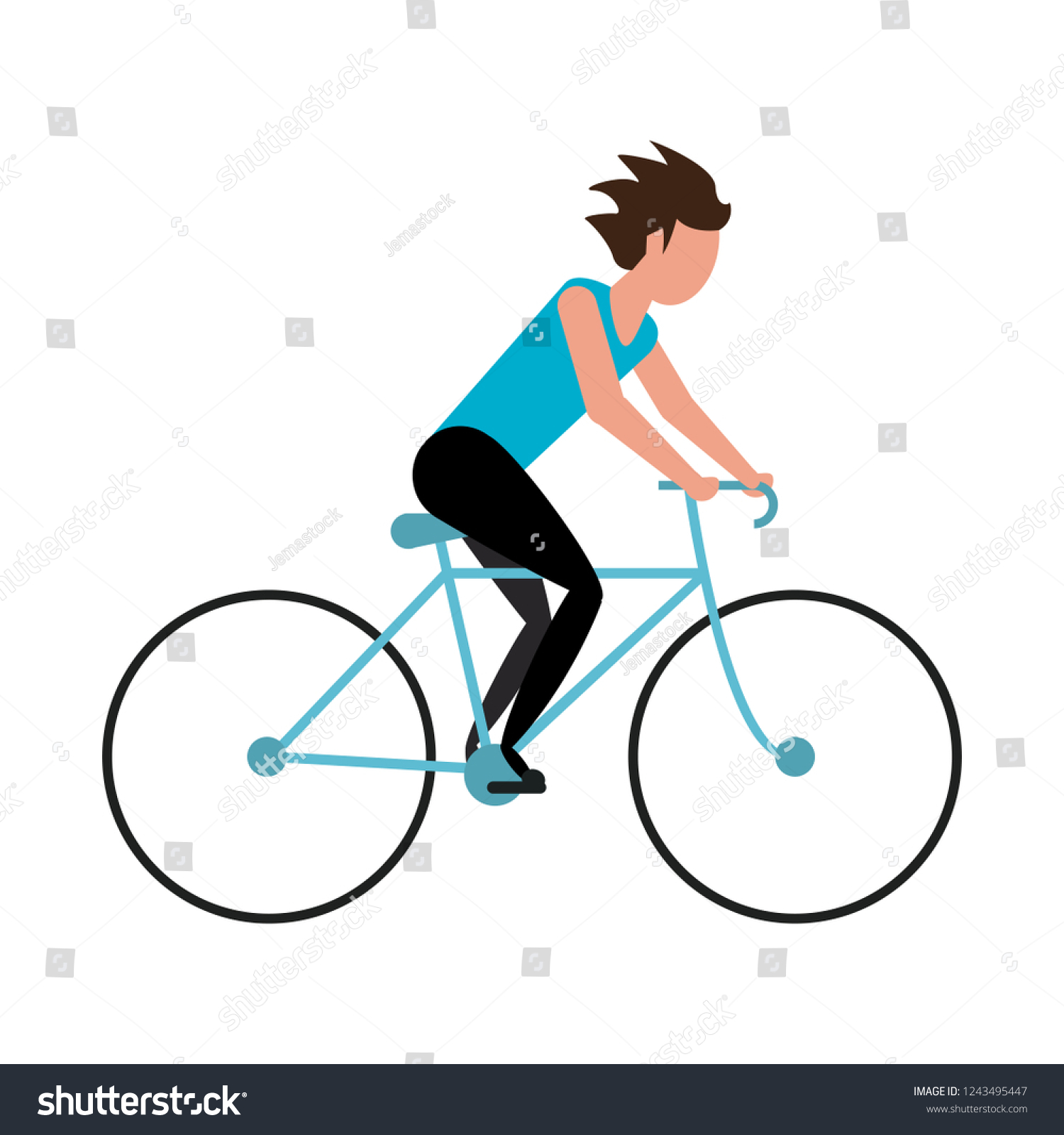 Man riding vintage bike - Royalty Free Stock Vector 1243495447 - Avopix.com