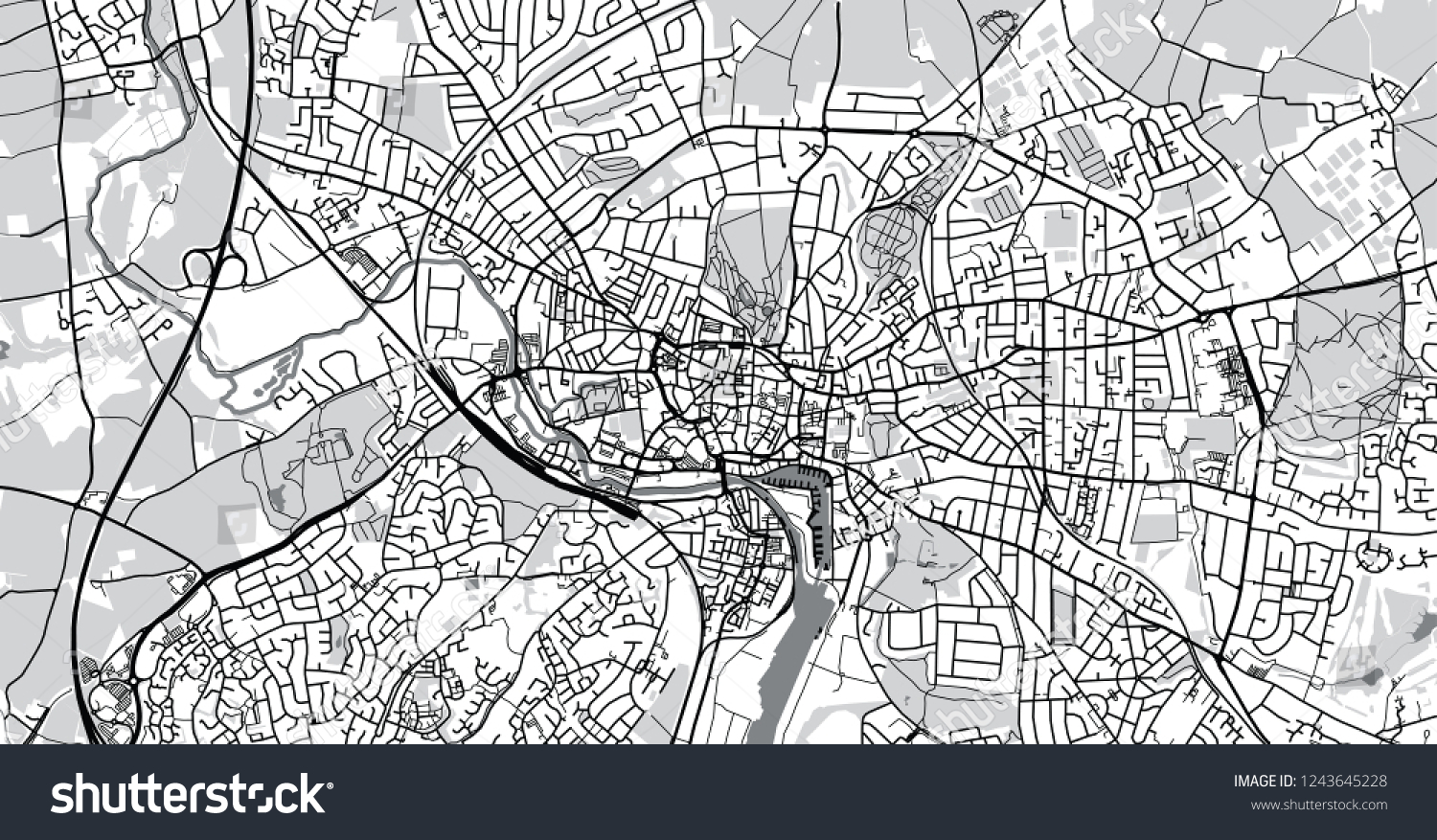 Urban Vector City Map Of Ipswich England Royalty Free Stock Vector   Avopix 1243645228 