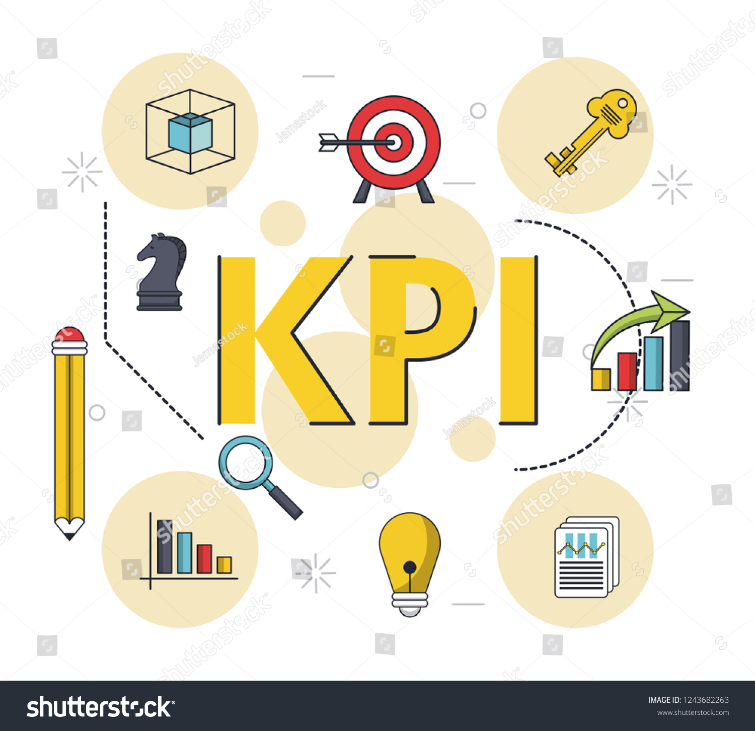 key performance indicator - Royalty Free Stock Vector 1243682263 ...