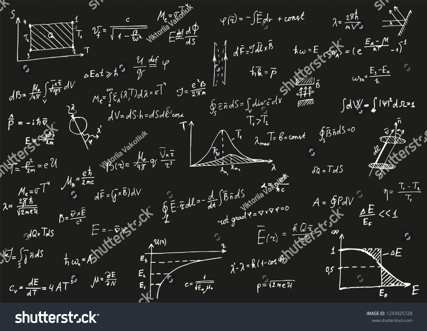 Physical formulas at black background. - Royalty Free Stock Vector ...