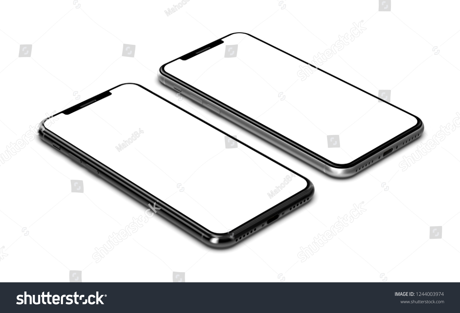 Smartphones isolated on white background. #1244003974