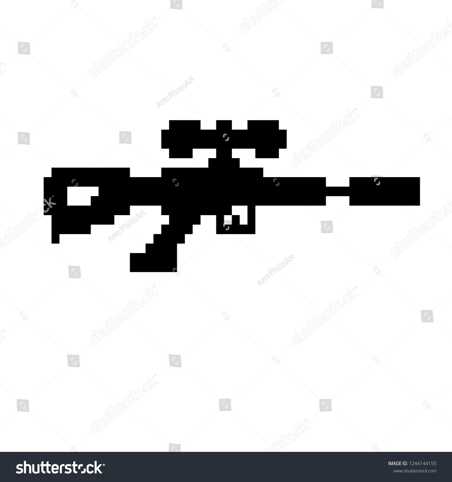 vector illustration of gun in pixel style - Royalty Free Stock Vector ...