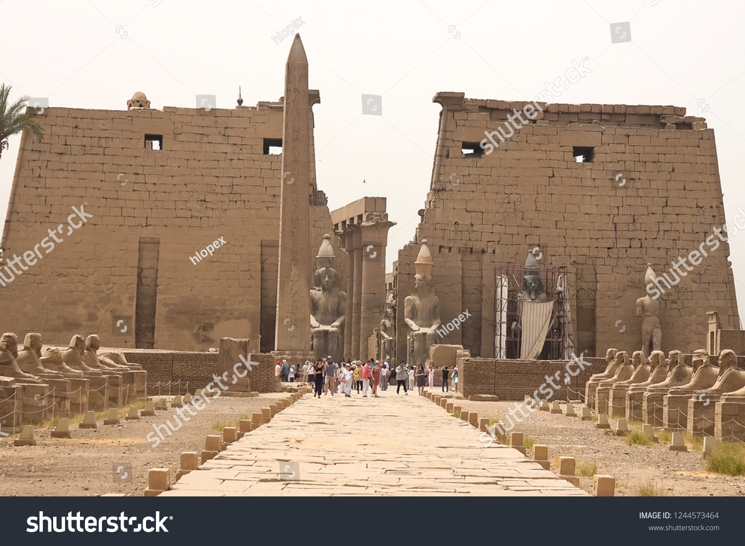 Buildings and columns of ancient Egyptian megaliths. Ancient ruins of Egyptian buildings #1244573464