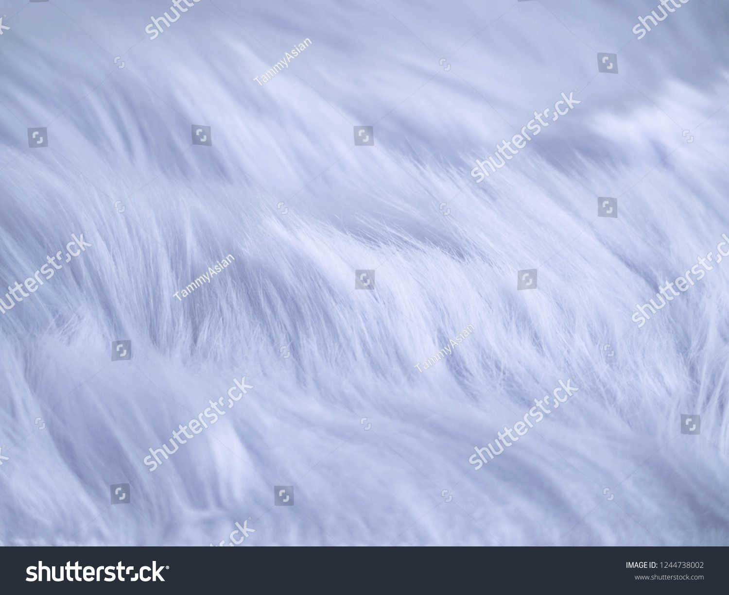 White fabric shaggy fur wool texture as background. #1244738002