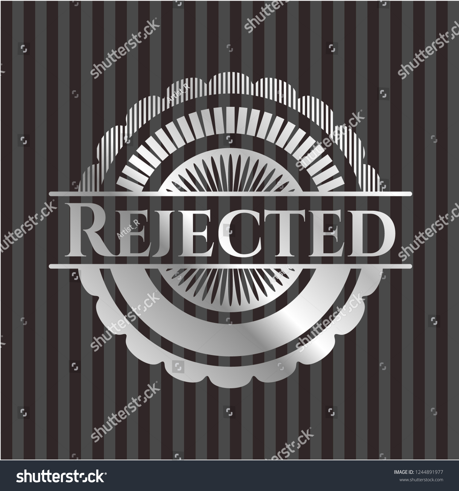 Rejected Silvery Emblem Royalty Free Stock Vector 1244891977