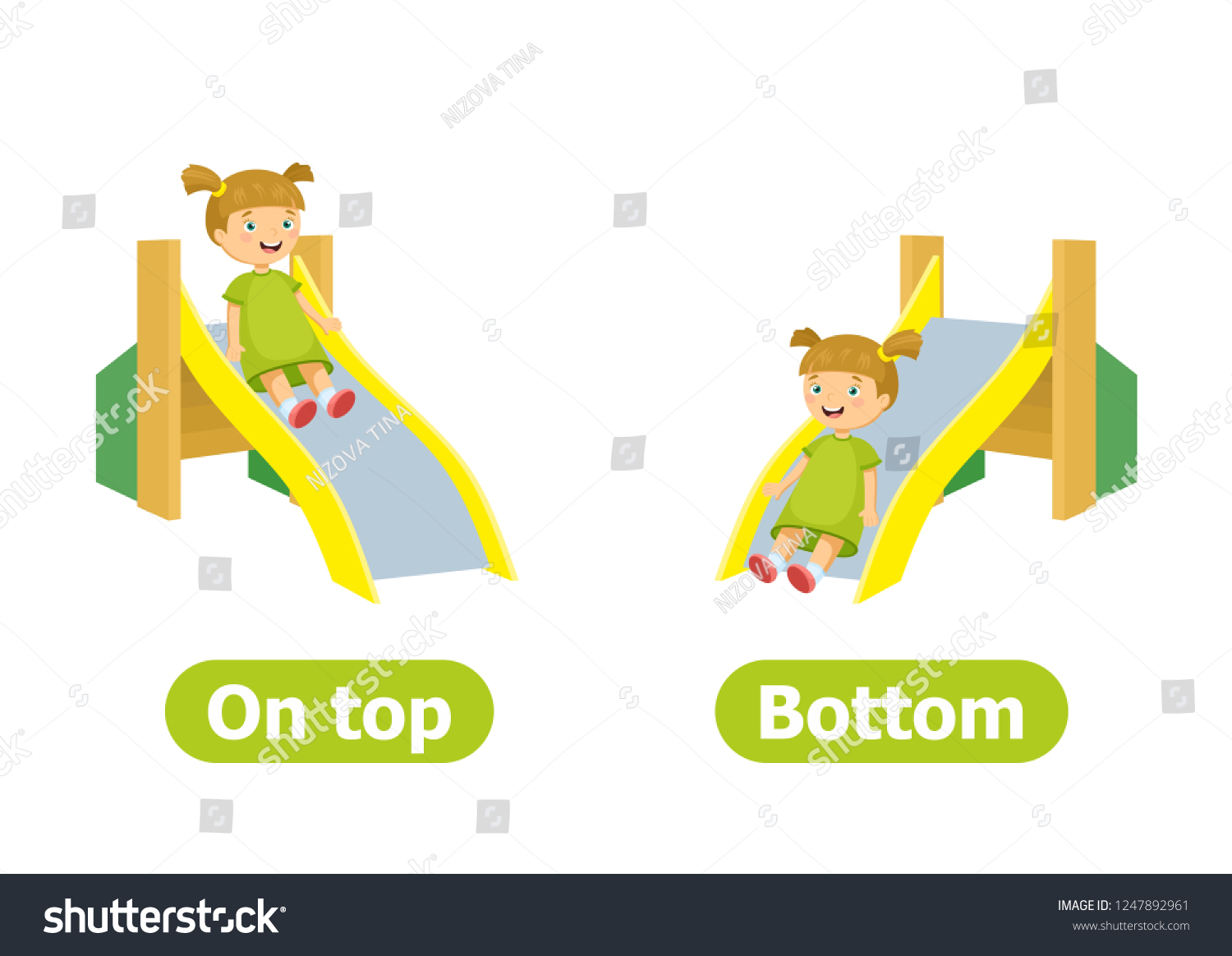 Vector antonyms and opposites. Cartoon - Royalty Free Stock Vector ...