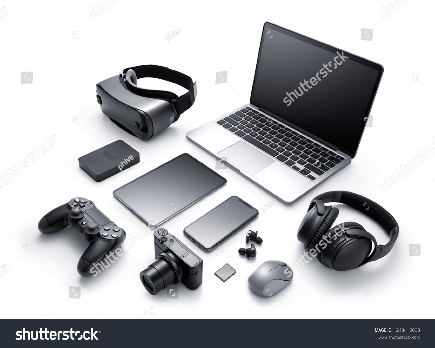 Gadgets and accessories isolated on white background #1248412693