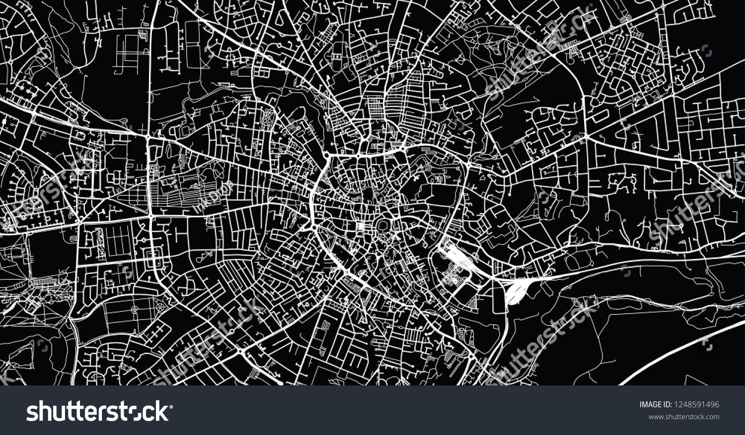 Urban vector city map of Norwich, England - Royalty Free Stock Vector ...