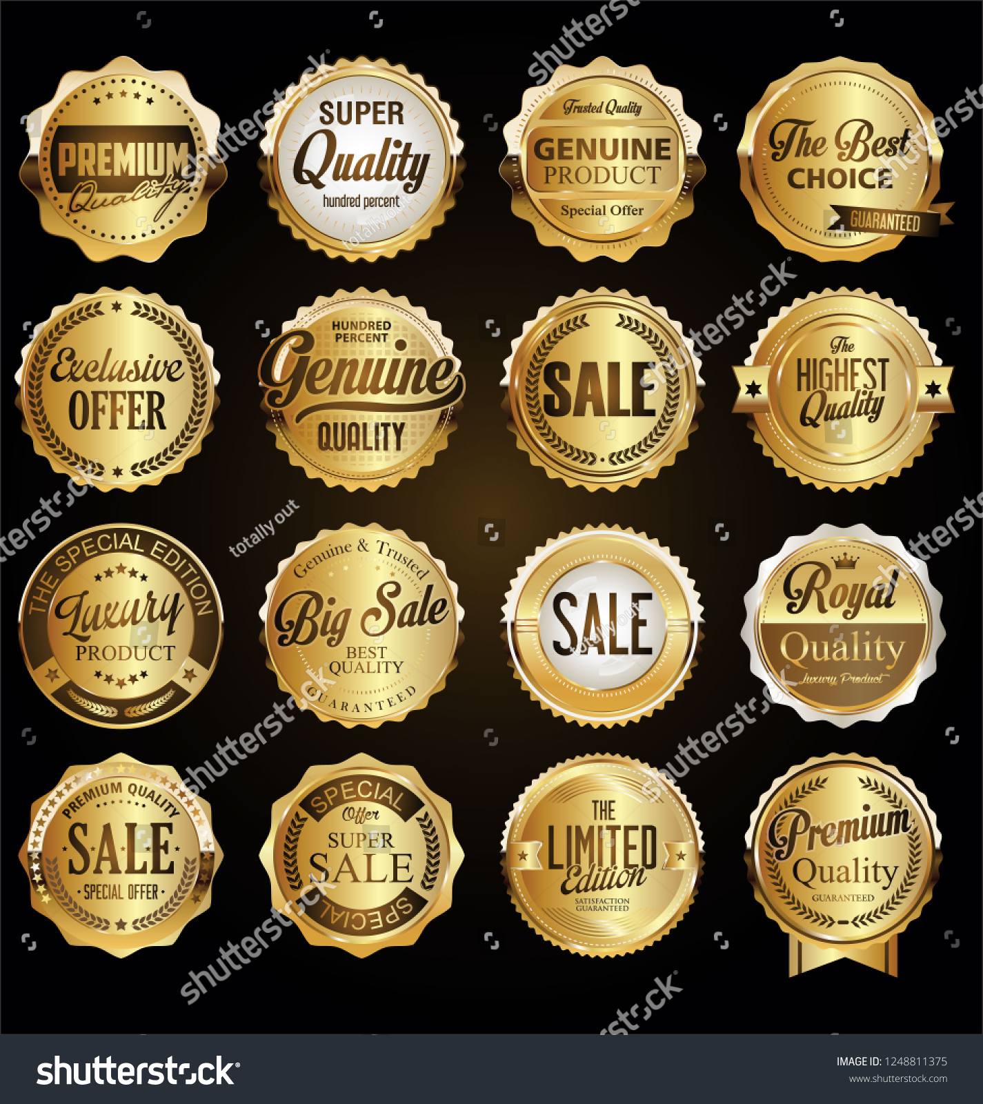 Collection of vintage retro premium quality badges and labels #1248811375