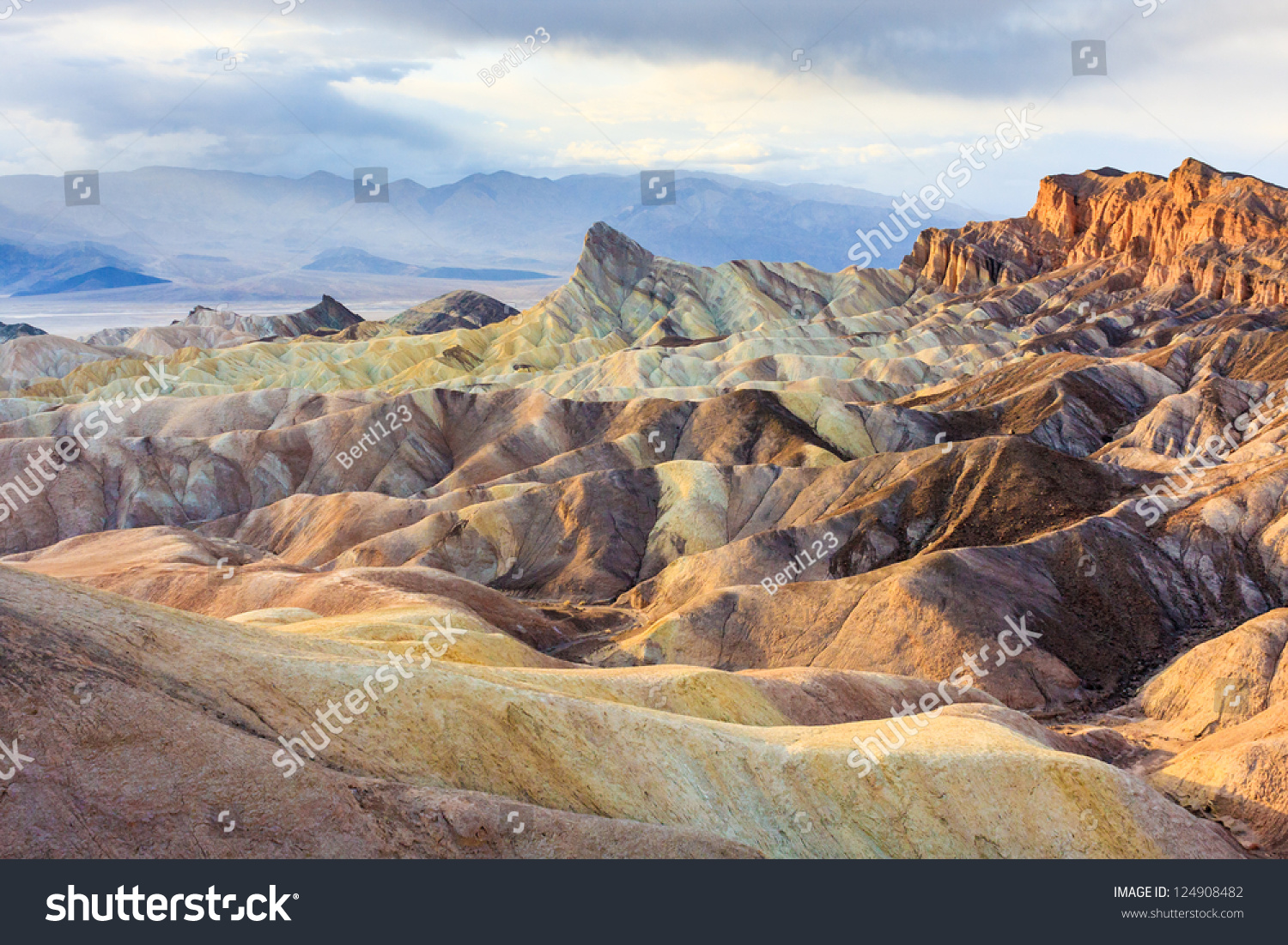 Eroded Mountain Ridges at Zabriskie Point, Death Valley National Park, California, USA #124908482