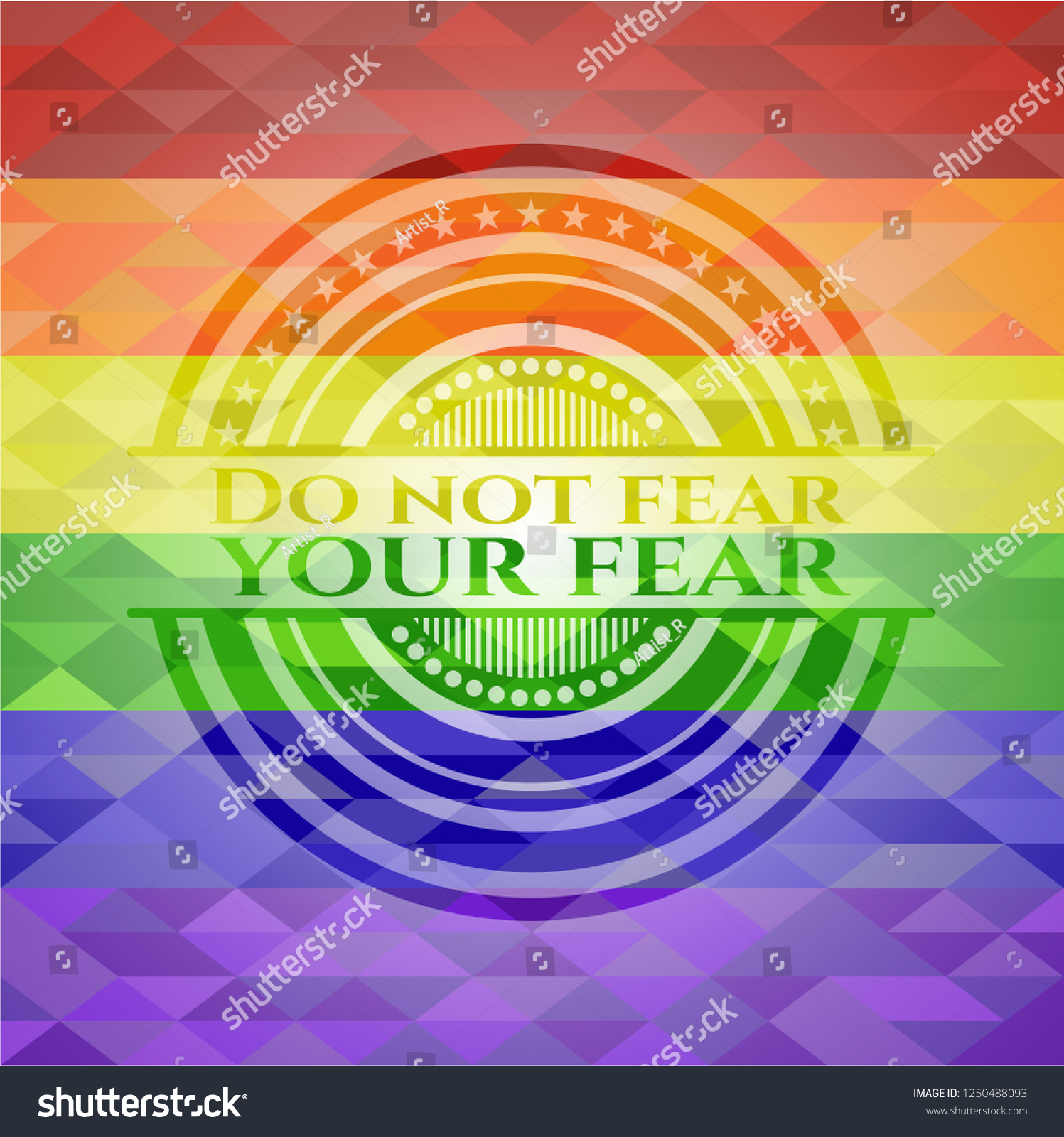 do-not-fear-your-fear-emblem-on-mosaic-royalty-free-stock-vector