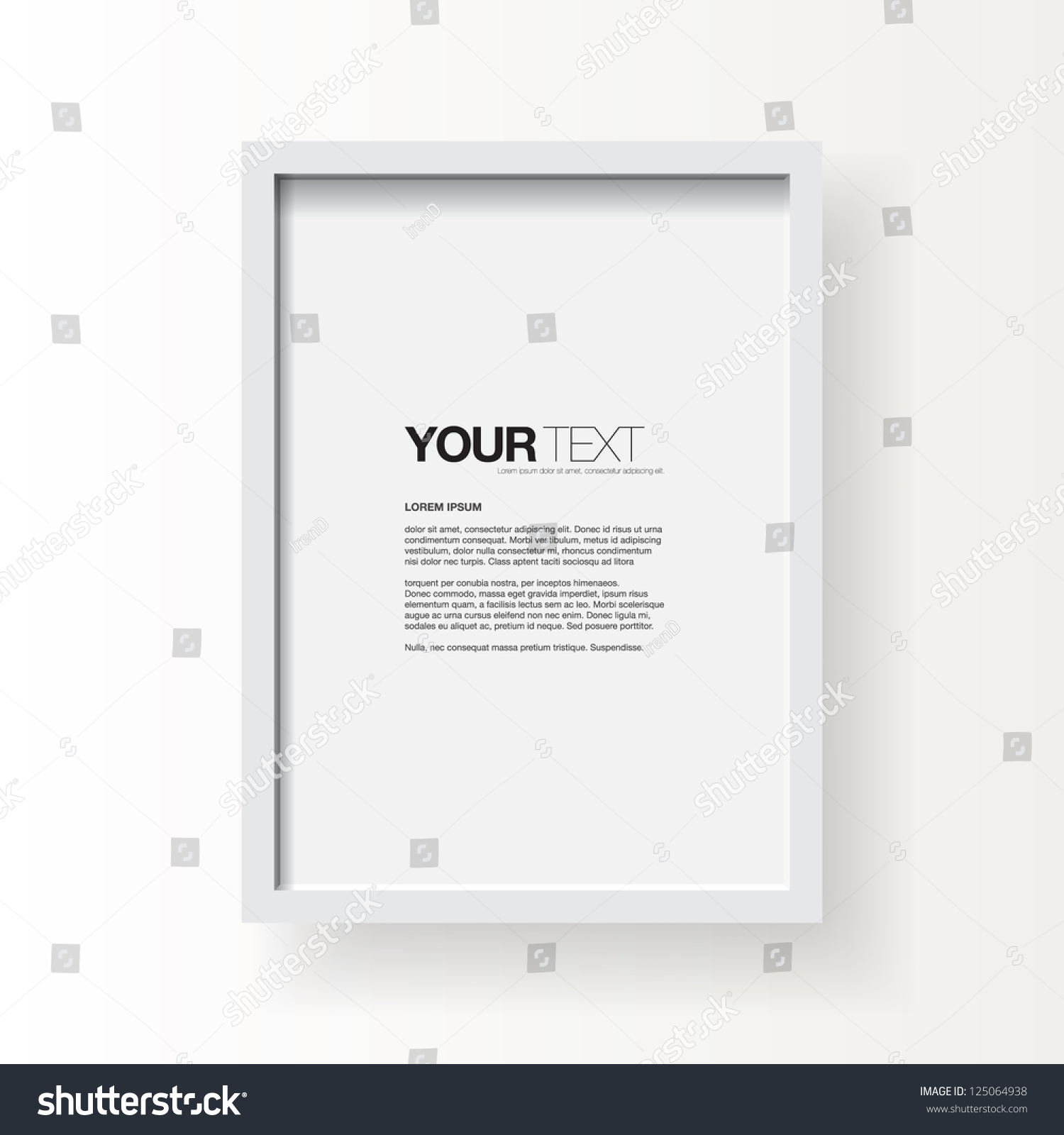 3D picture frame design vector for A4 image or text #125064938