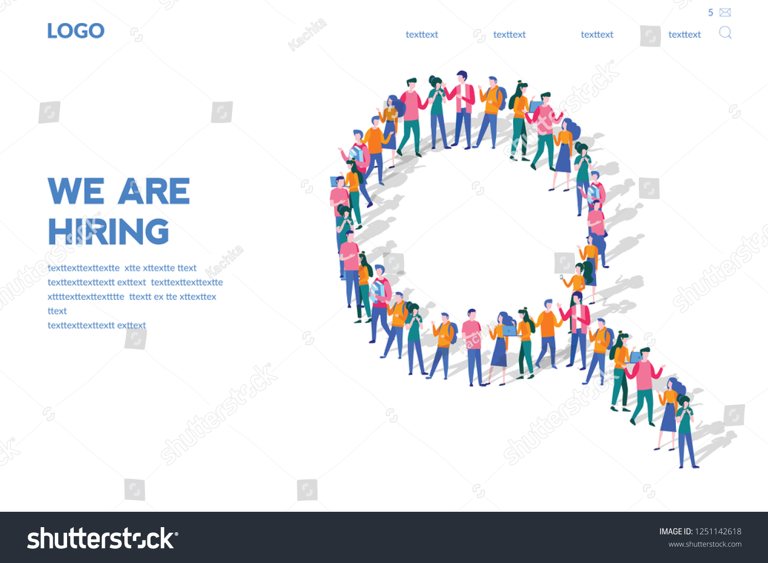 We are hiring concept, Recruitment Zoom Magnifying Glass Picking Business Person, Candidate, People Group, big team,  The choice of the best suited employee, Looking for talent. Businessman. #1251142618