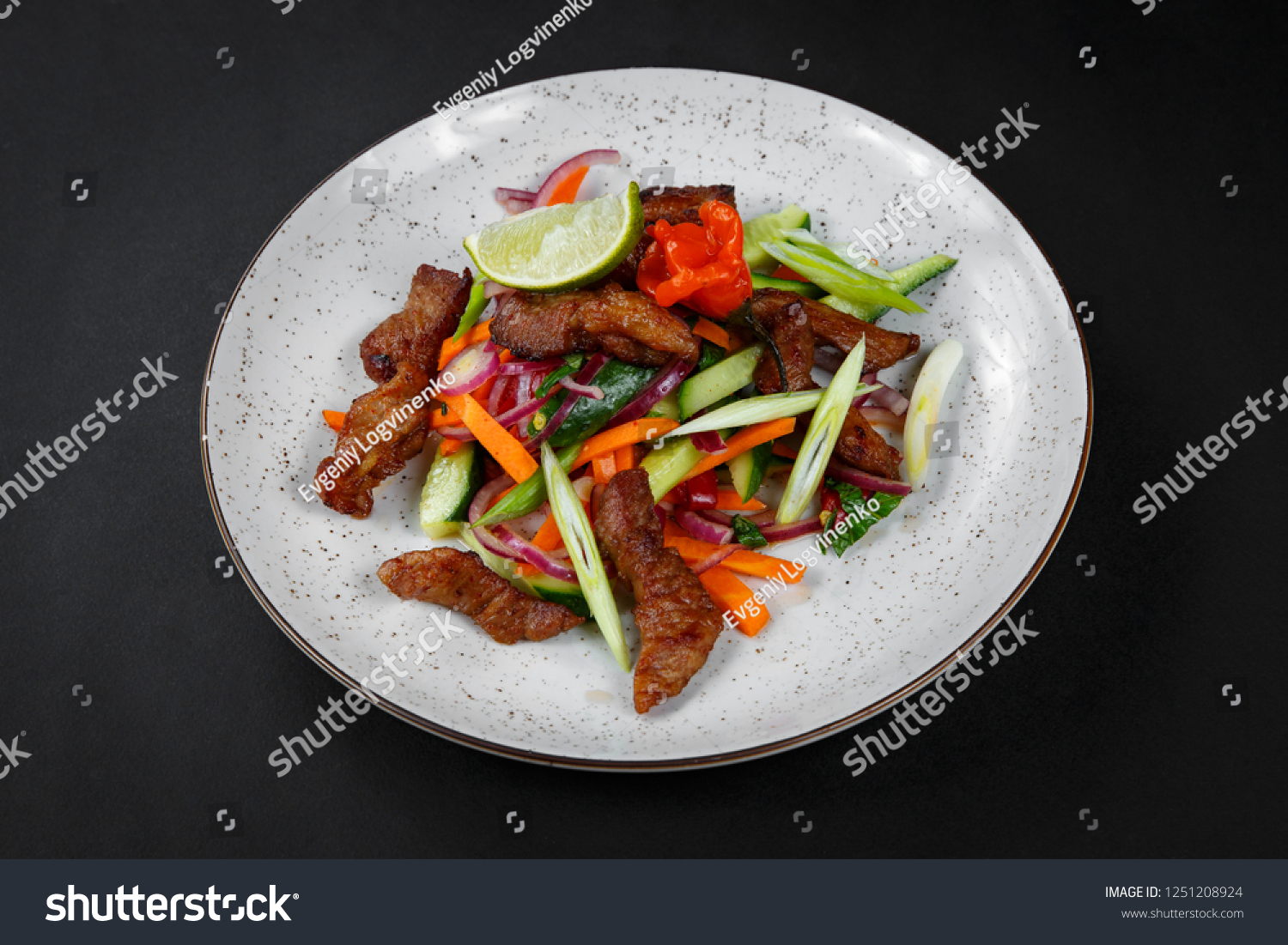 Thai salad with meat and vegetables #1251208924