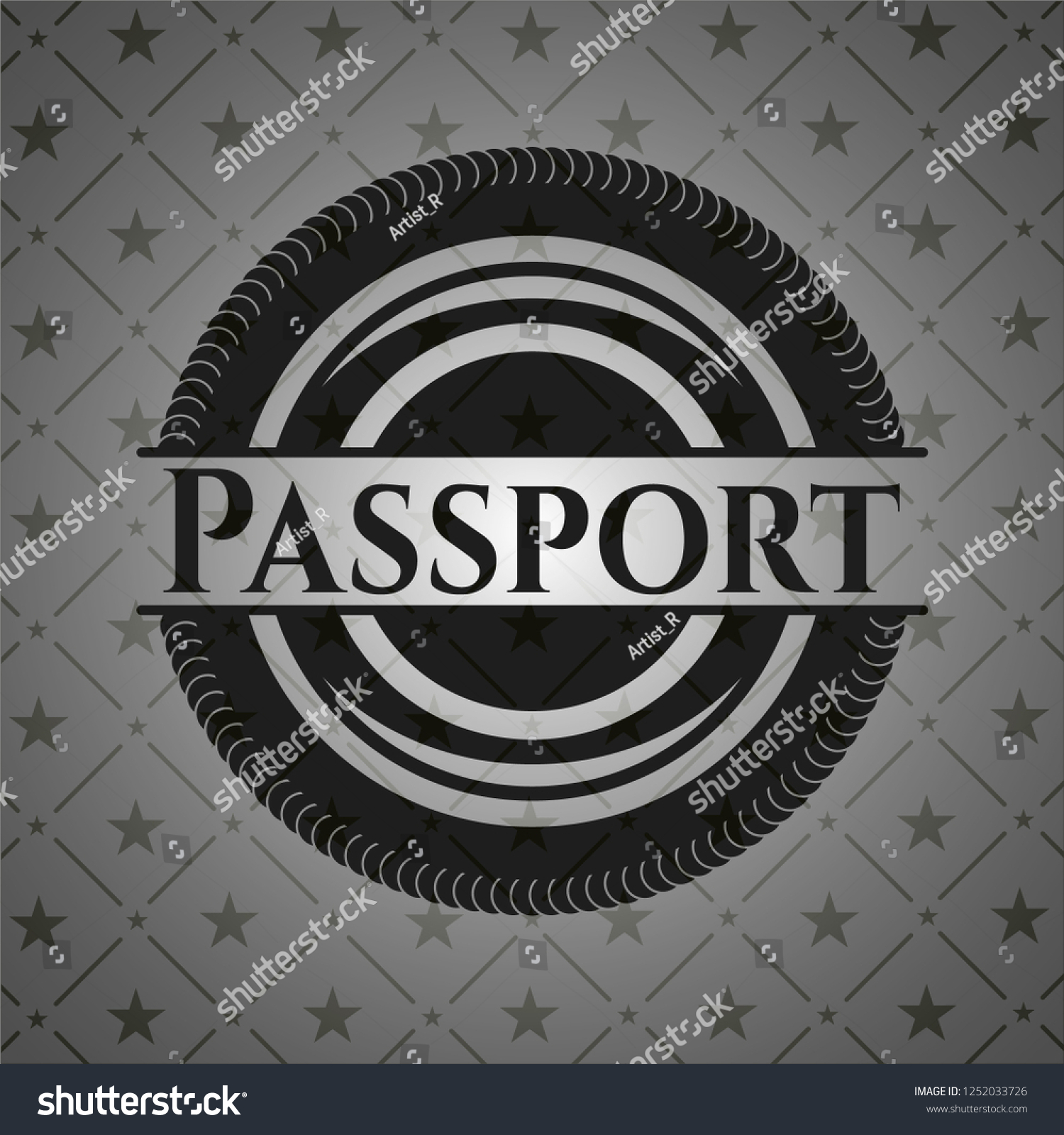 Passport Black Emblem Royalty Free Stock Vector 1252033726 0505