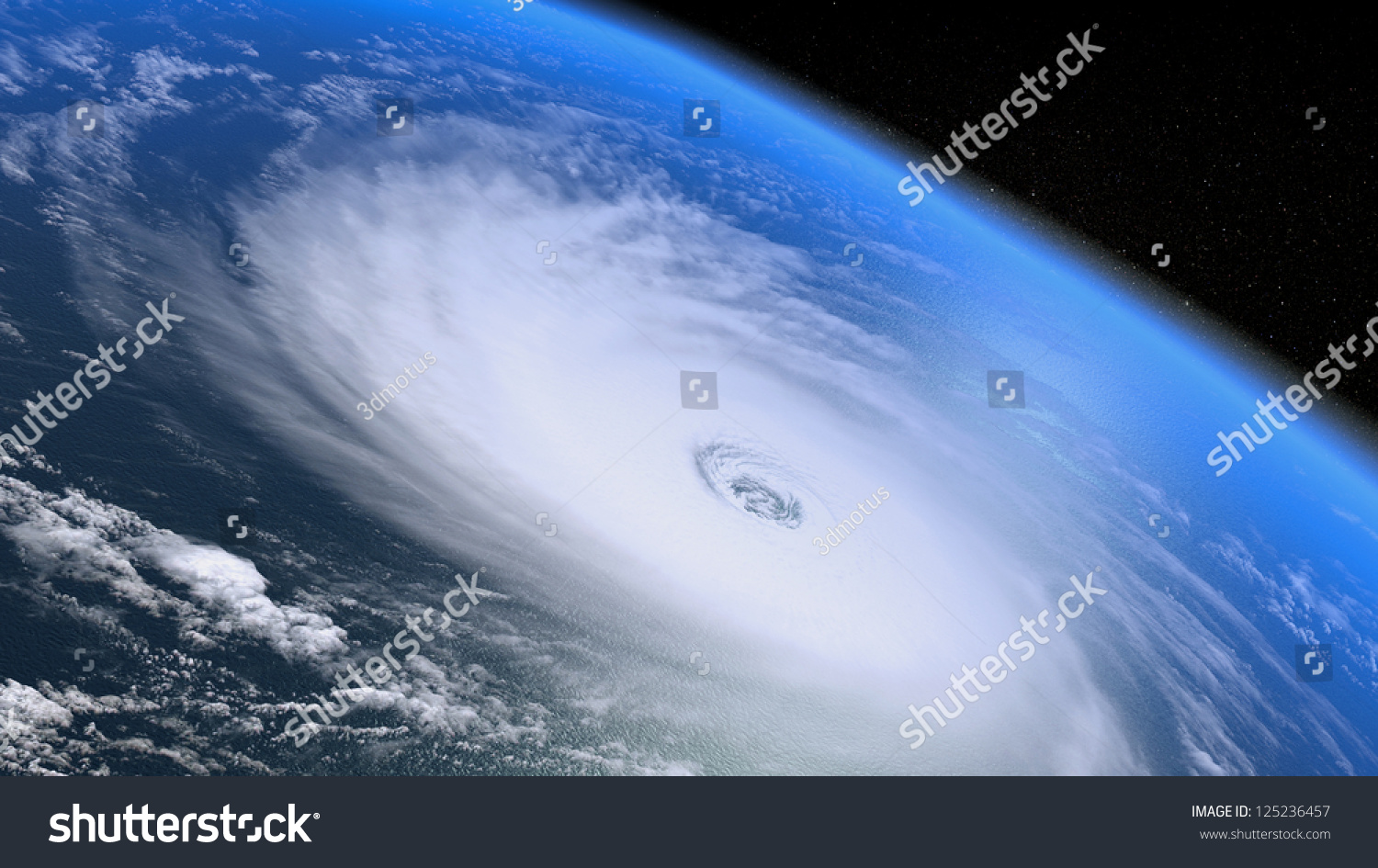 Giant hurricane seen from the space #125236457