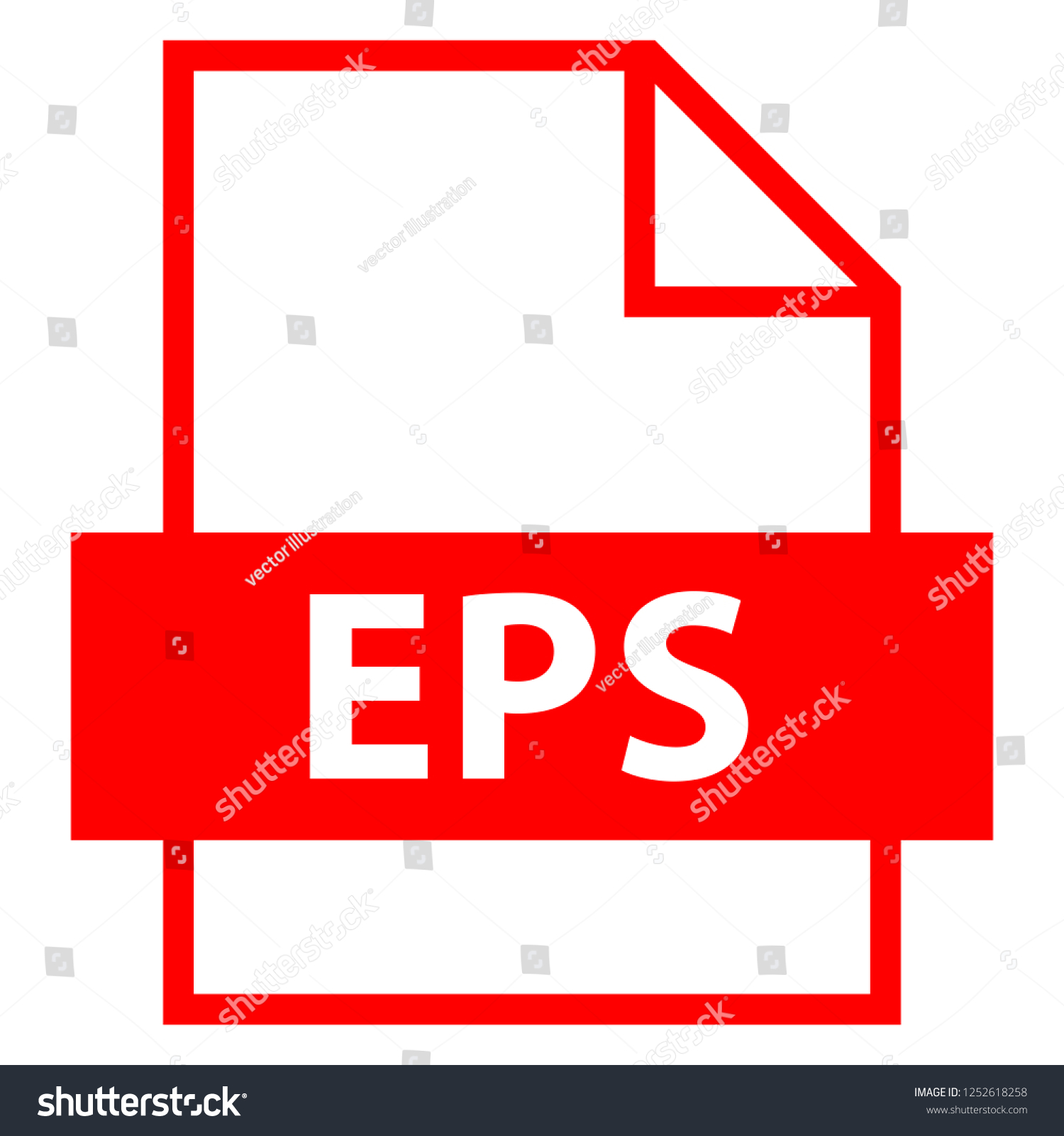 Filename Extension Icon Eps Encapsulated Royalty Free Stock Vector 1252618258 2654