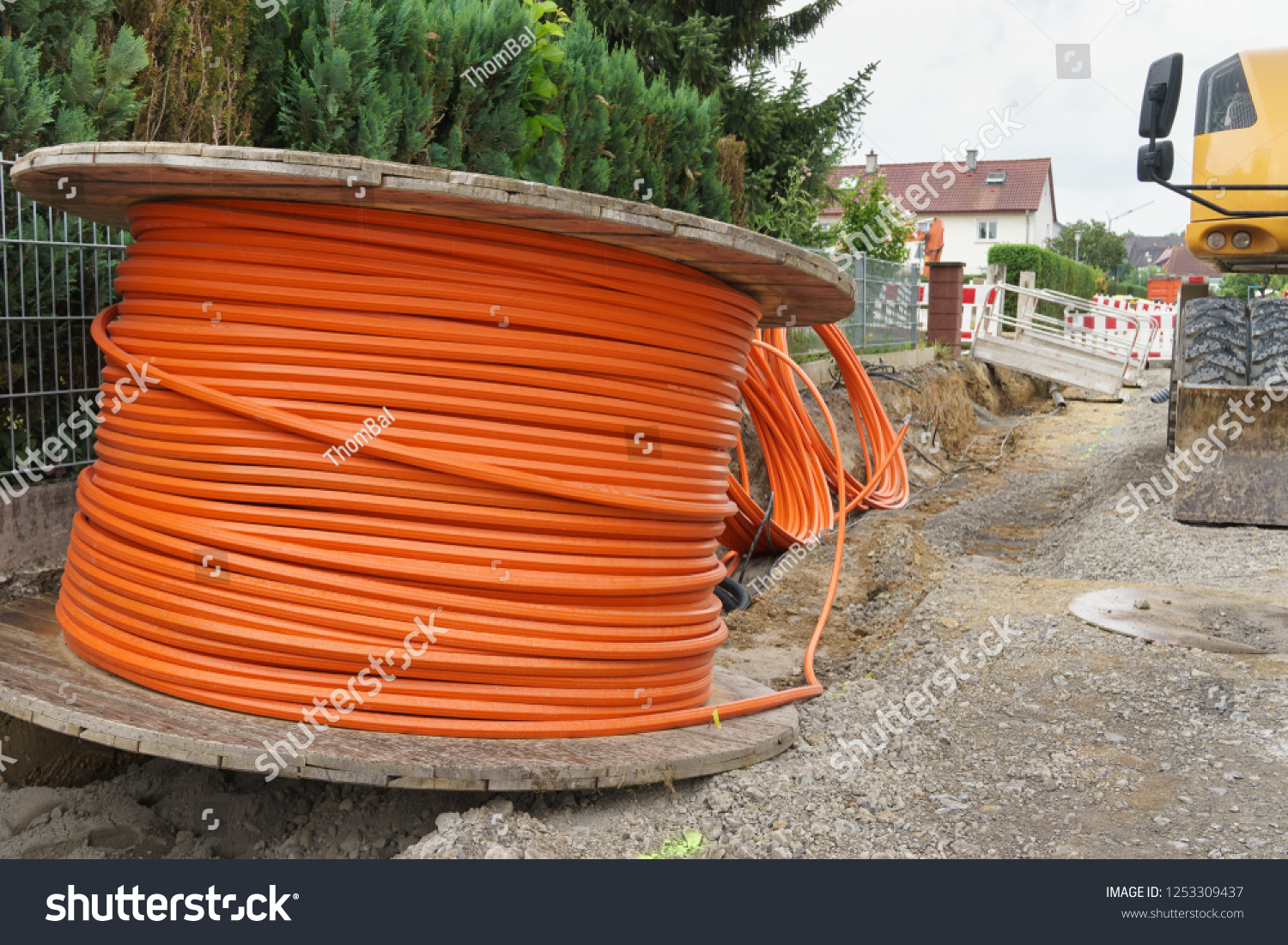 Broadband cable and construction site #1253309437