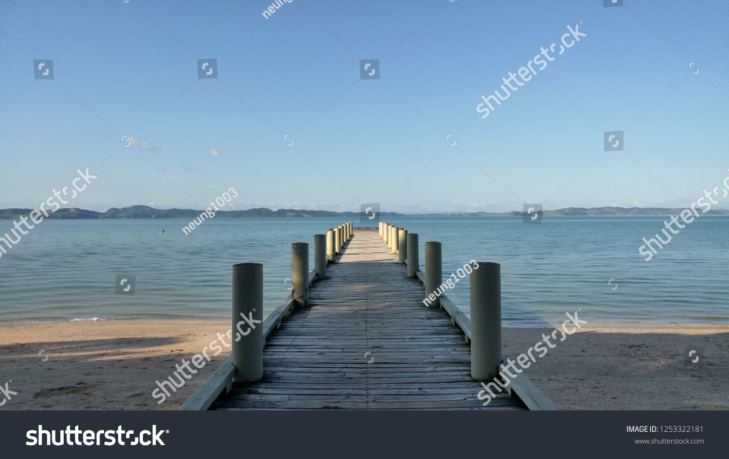 Jetty on the beach, Jetty to the sea #1253322181
