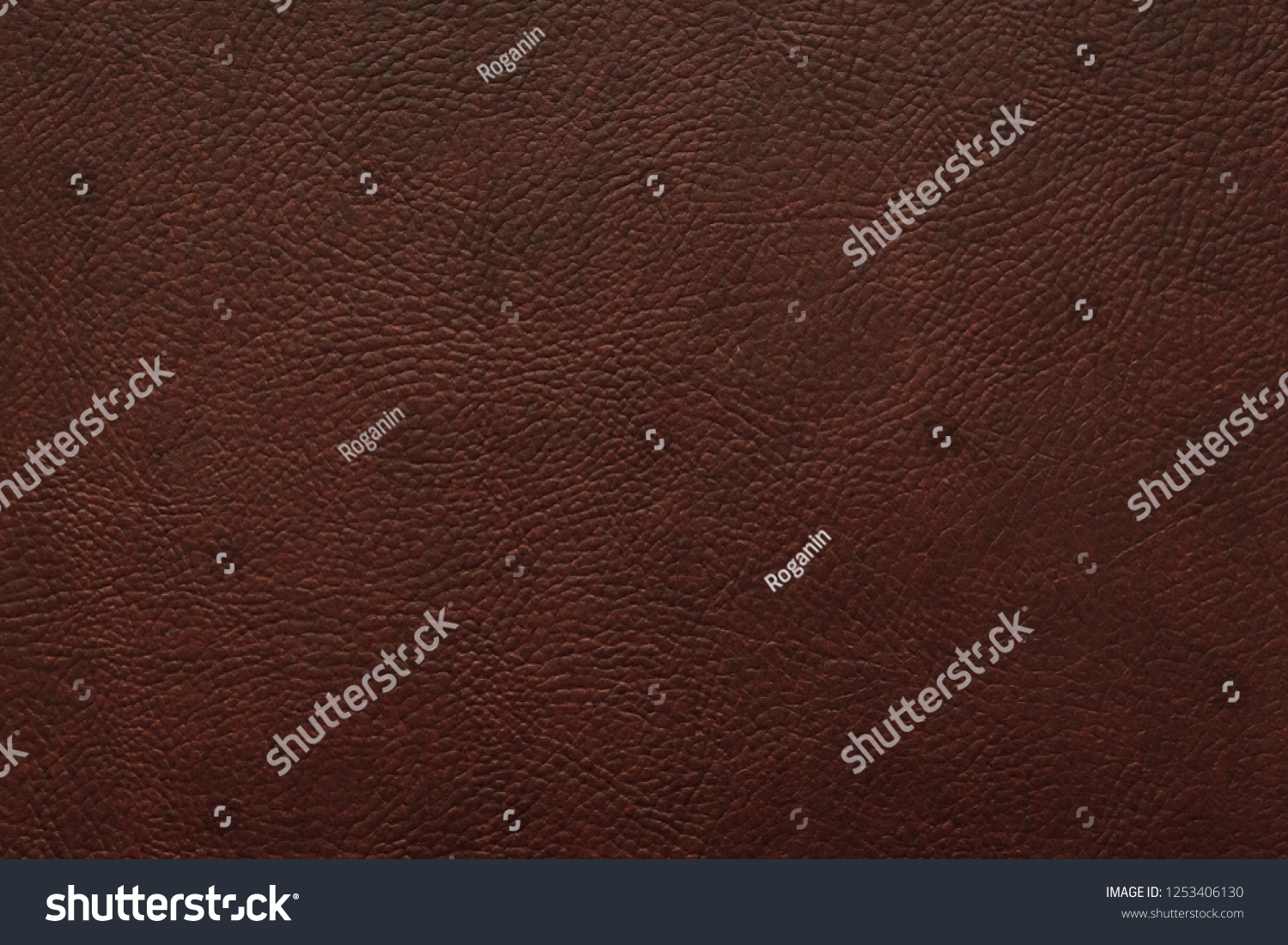 Elegant dark brown leatherette background. Dermantin texture. Free space for text. #1253406130