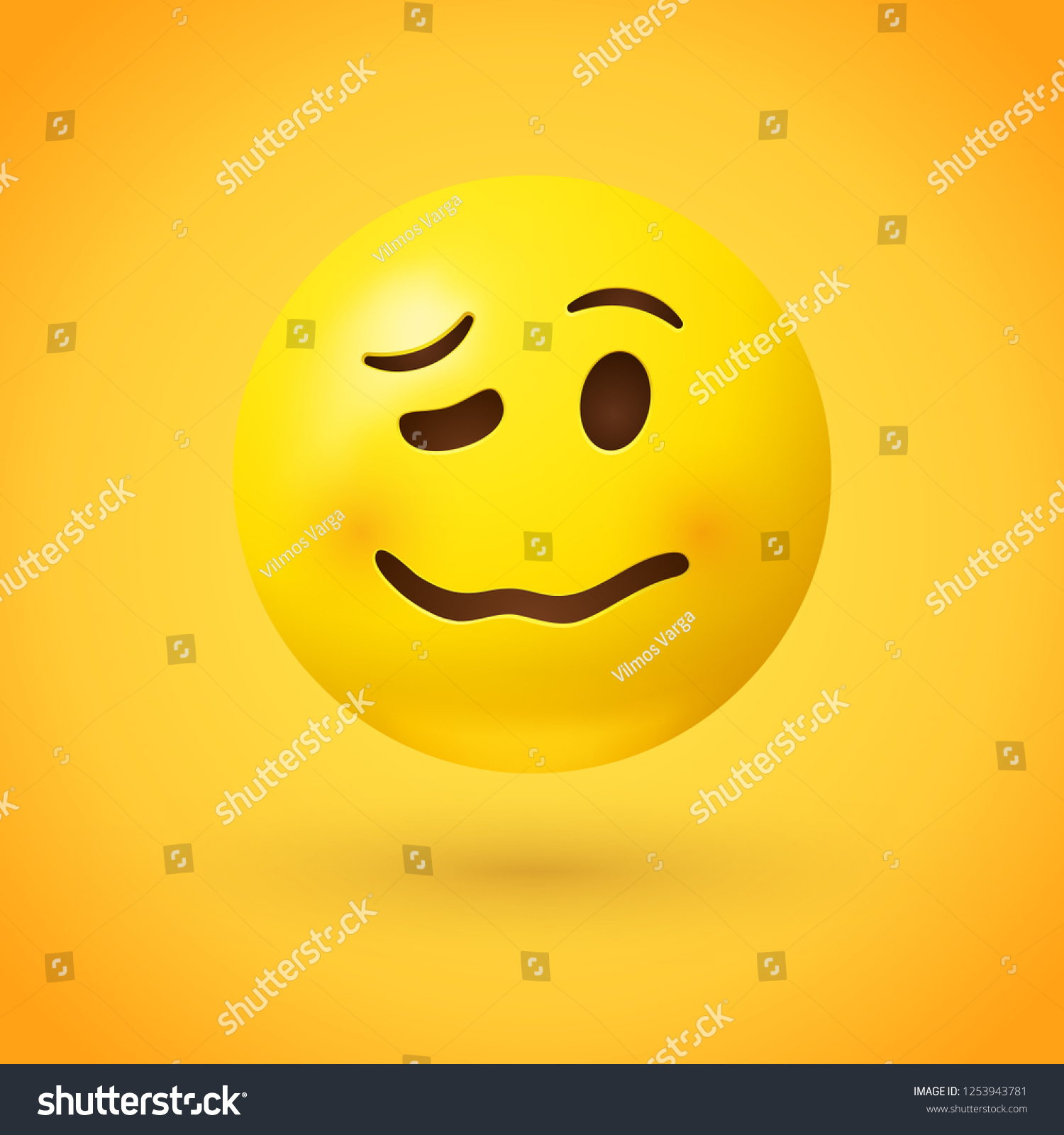 Woozy face emoji - emoticon face showing signs - Royalty Free Stock ...