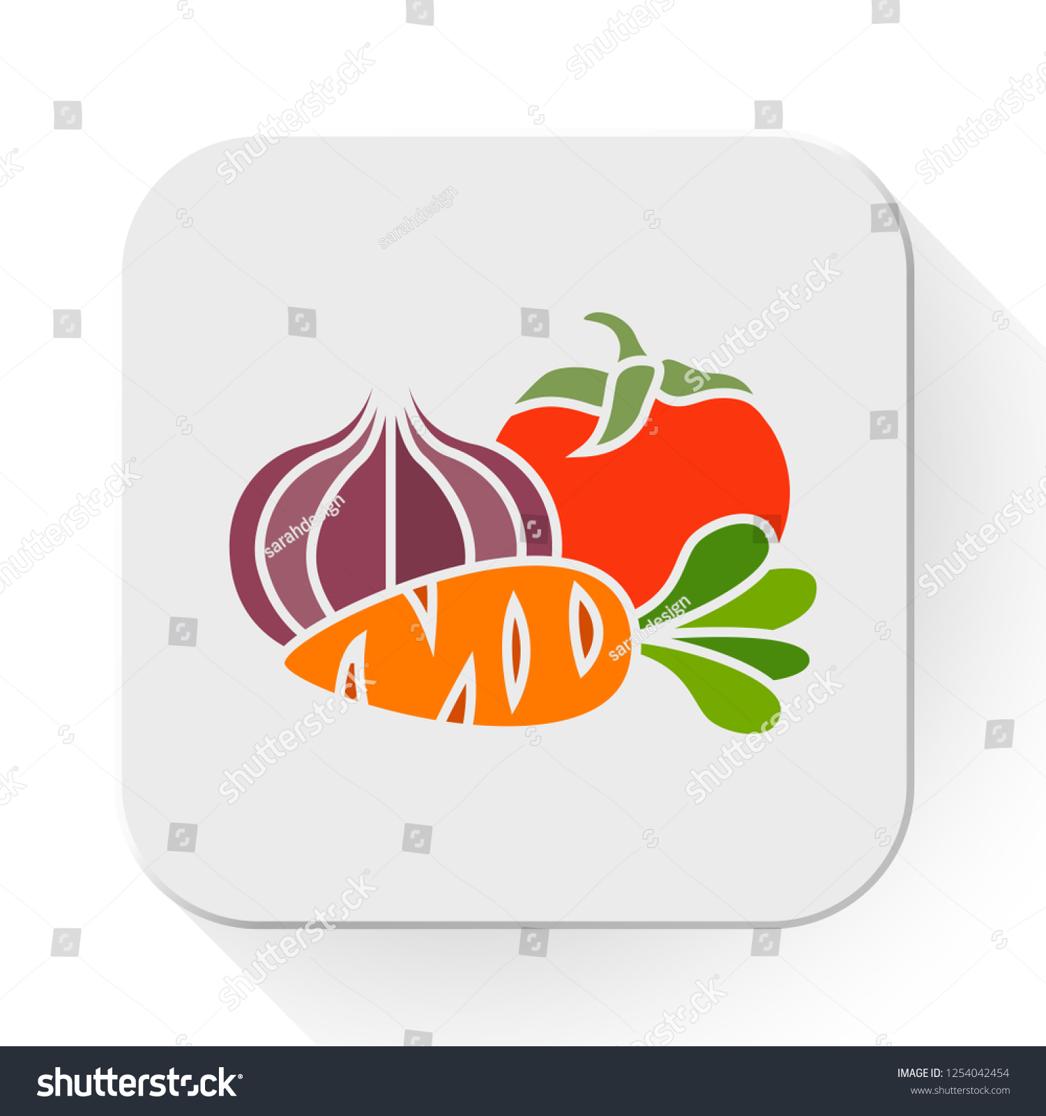 vector vegetables icon. Flat illustration of vegetables. vegetables isolated on white background. vegetables sign symbol  #1254042454