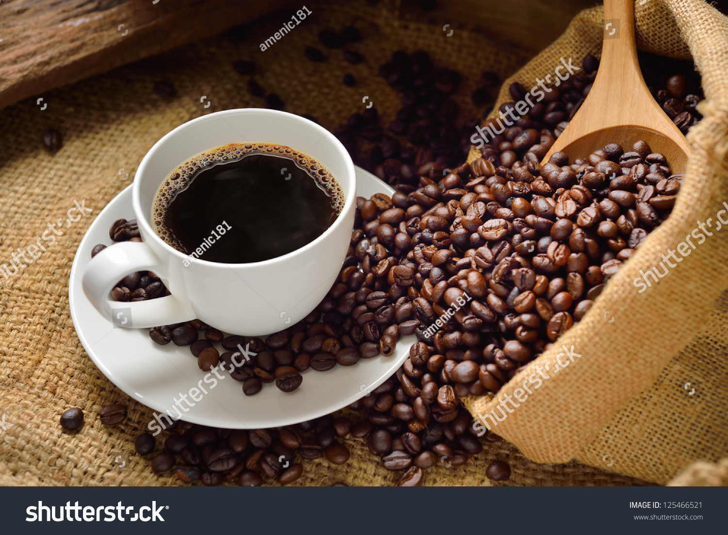 Coffee cup and coffee beans #125466521