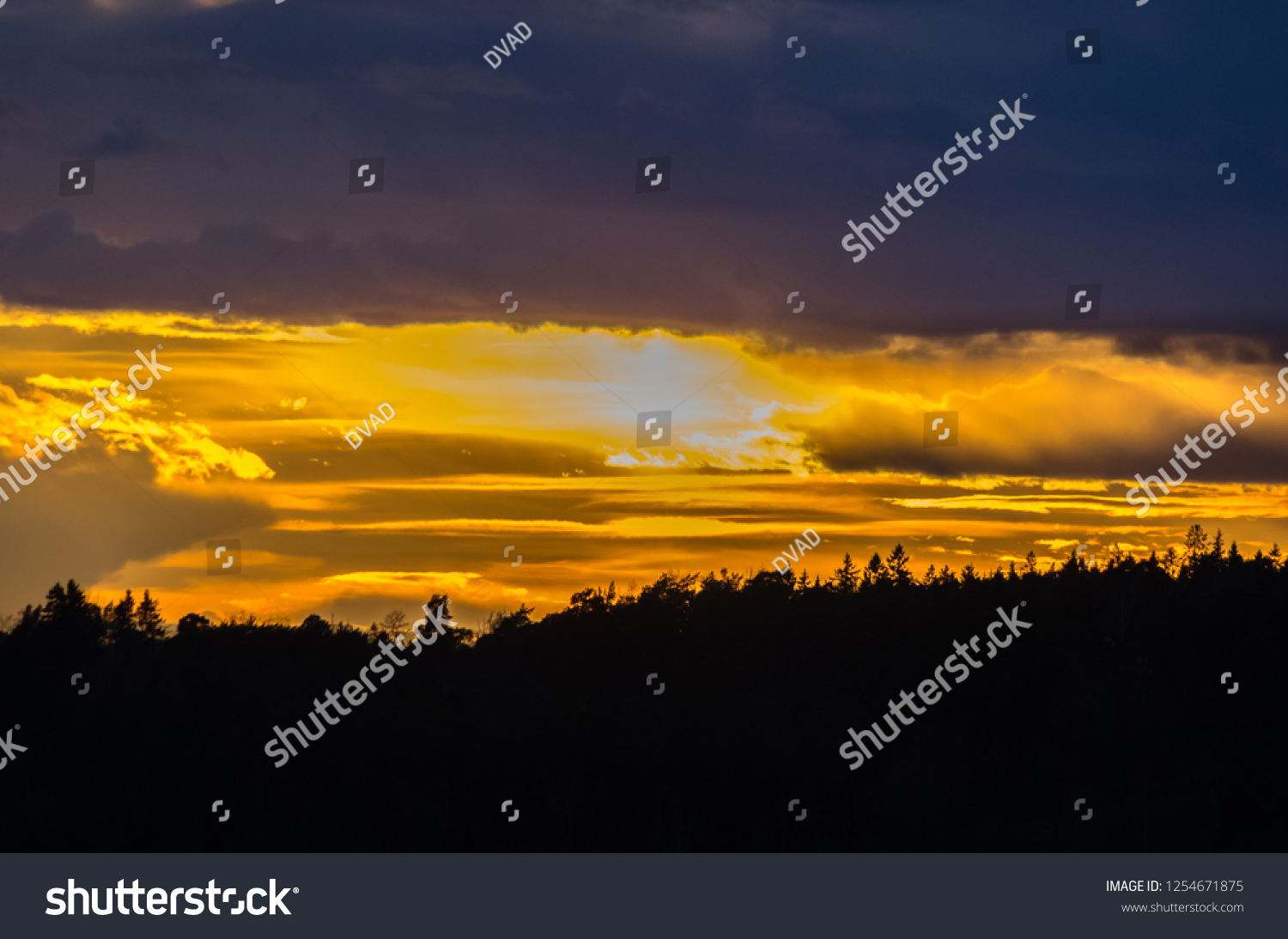 Sunset view on the Baltic sea next to Stockholm at the spring time #1254671875