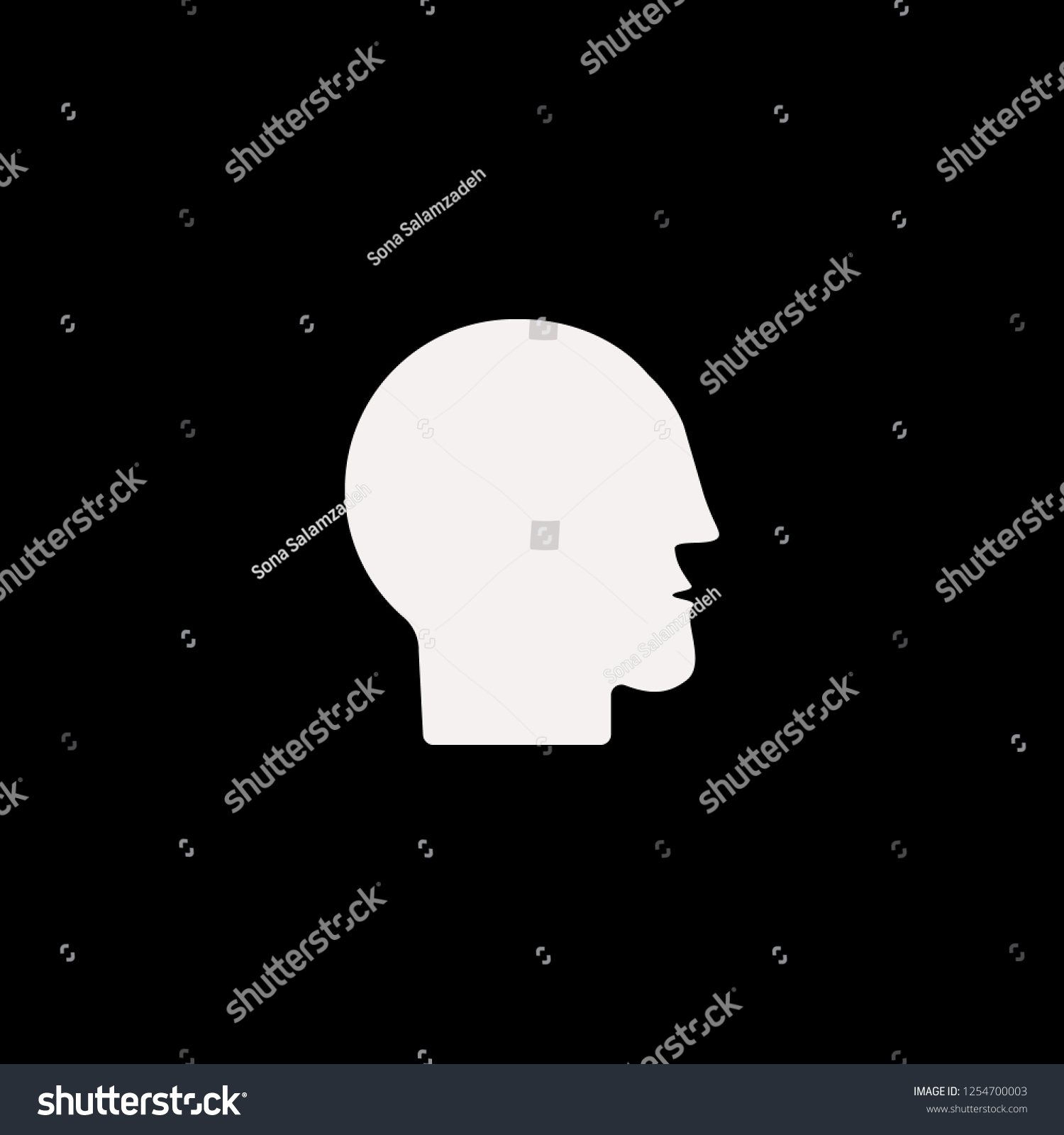 Human head vector icon. flat Human head design. - Royalty Free Stock ...